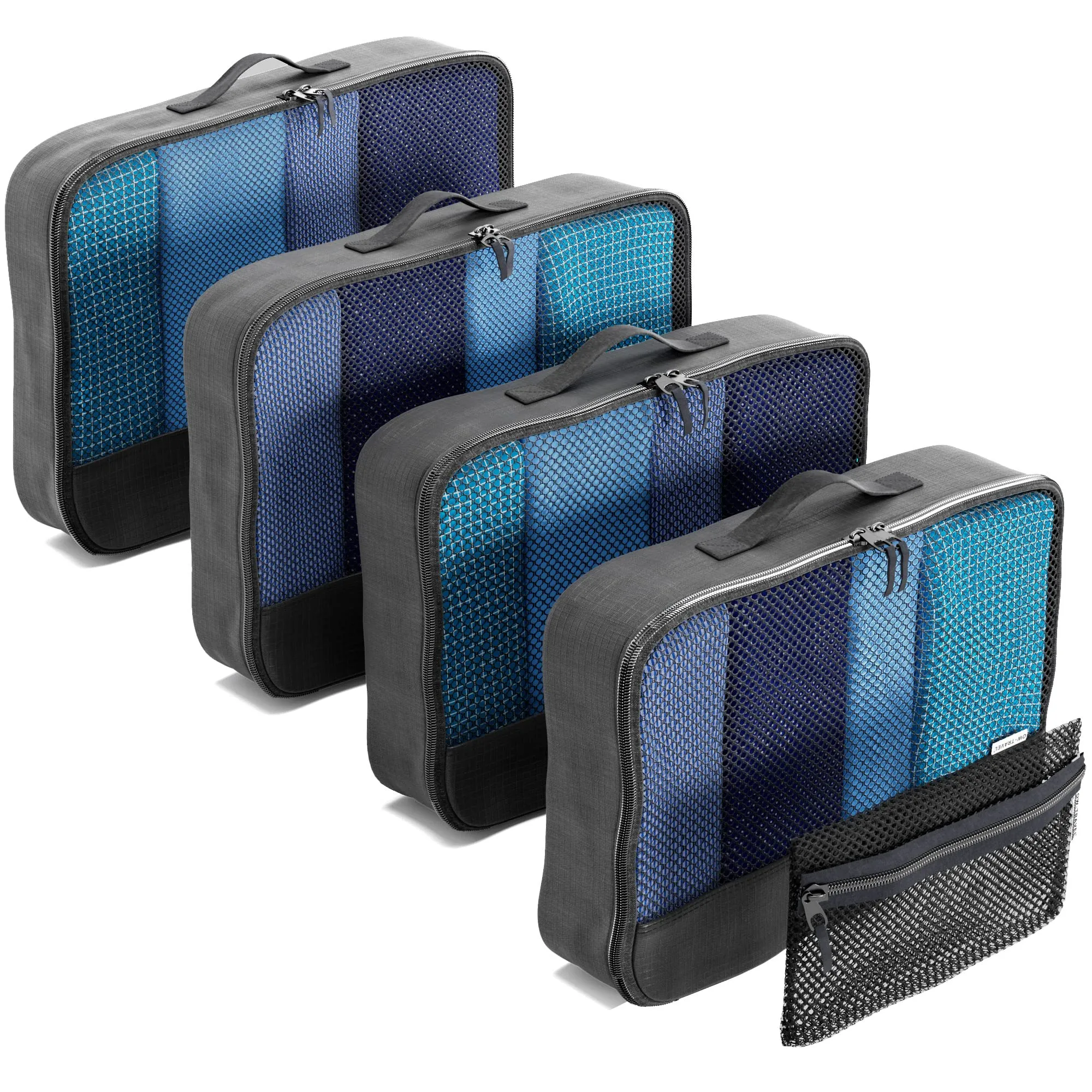OW-Travel Organizer Valigia, Packing Cubes, Cubi Viaggio, Nero M 5 Pezzi - immagine 1