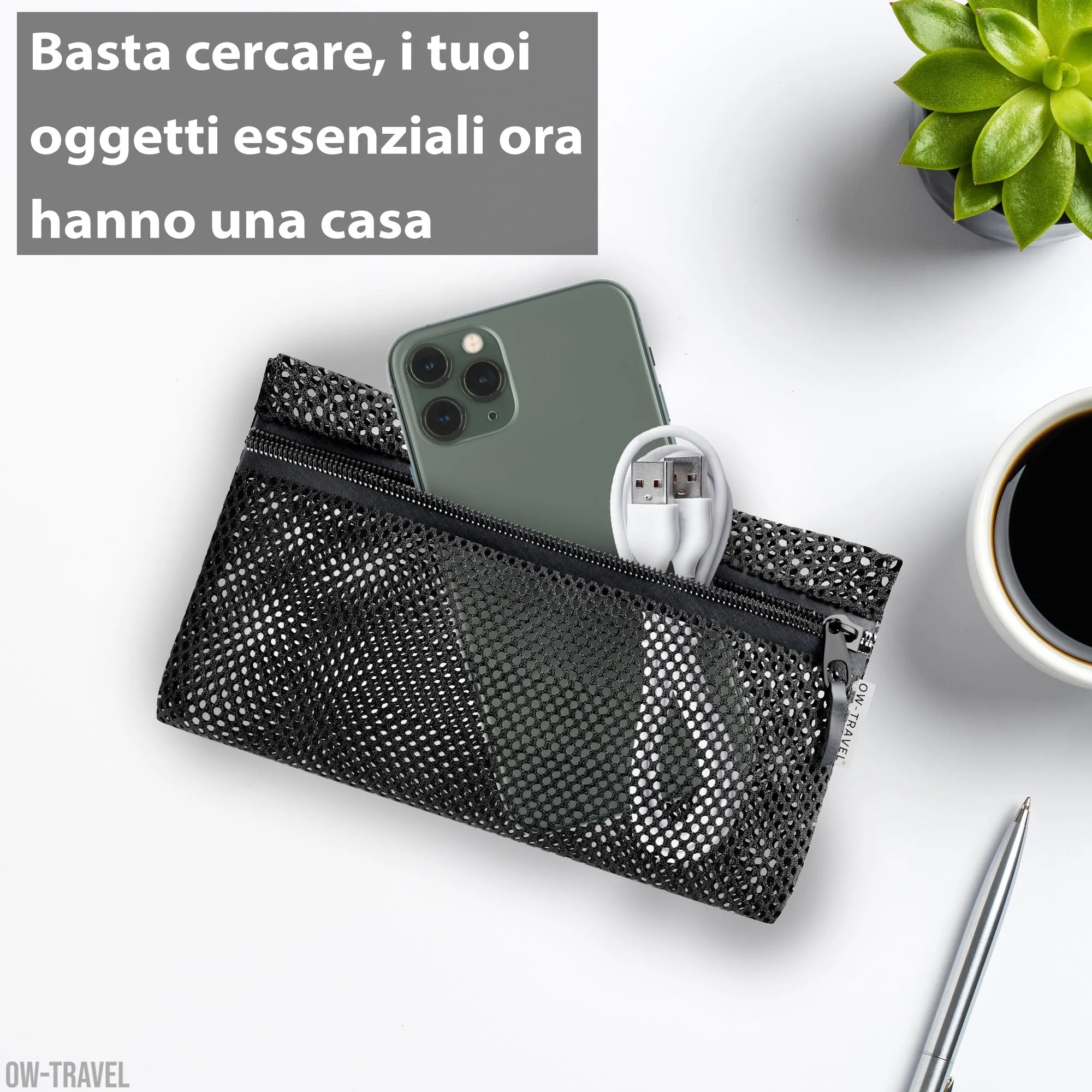 OW-Travel Organizer Valigia, Packing Cubes, Cubi Viaggio, Nero M/L 5 Pezzi - immagine 11