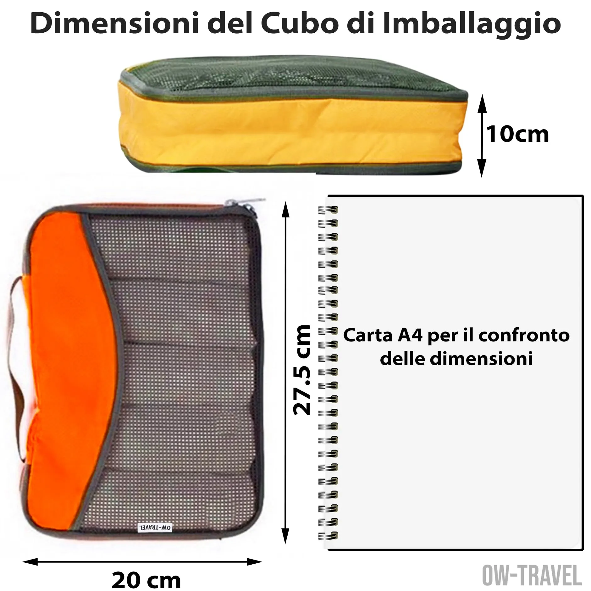 OW-Travel Organizer Valigia, Packing Cubes, Cubi Viaggio, 4 Colori 4 Pezzi - immagine 4
