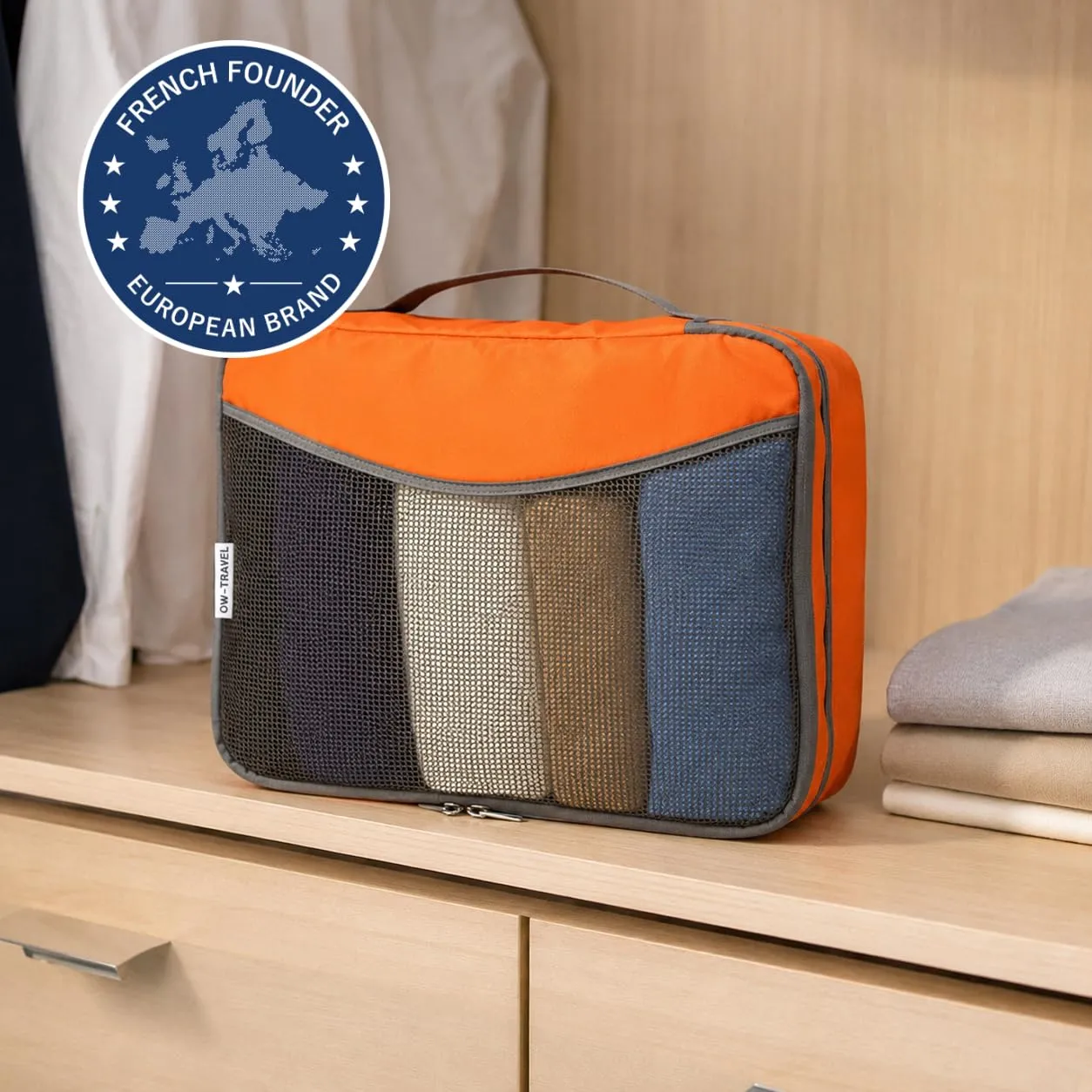 OW-Travel Organizer Valigia, Packing Cubes, Cubi Viaggio, 4 Colori 4 Pezzi - immagine 12