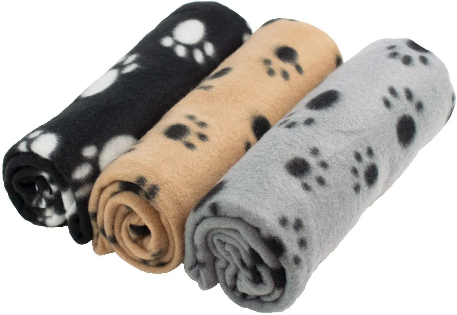 YIQI Coperta per Animali Domestici con Stampa a Zampa per Cane o Gatto, Finitura Morbida, Coperta Invernale per Uso Pesante, Zampa Stampata 3 Pezzi Colore Casuale(60 x 70 cm) - immagine 1