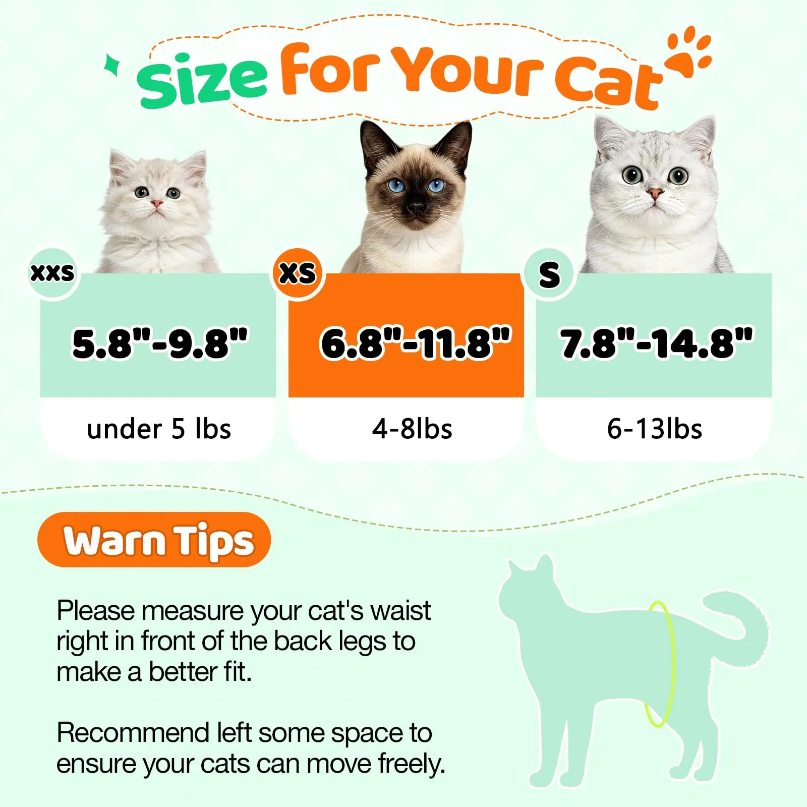 MICOOYO - Pannolini usa e getta per cuccioli di gatto, super assorbenti, per cani femmina di piccola taglia, in vita regolabile, a prova di perdite, per gatti con calore, incontinenza, 24 pezzi - immagine 3