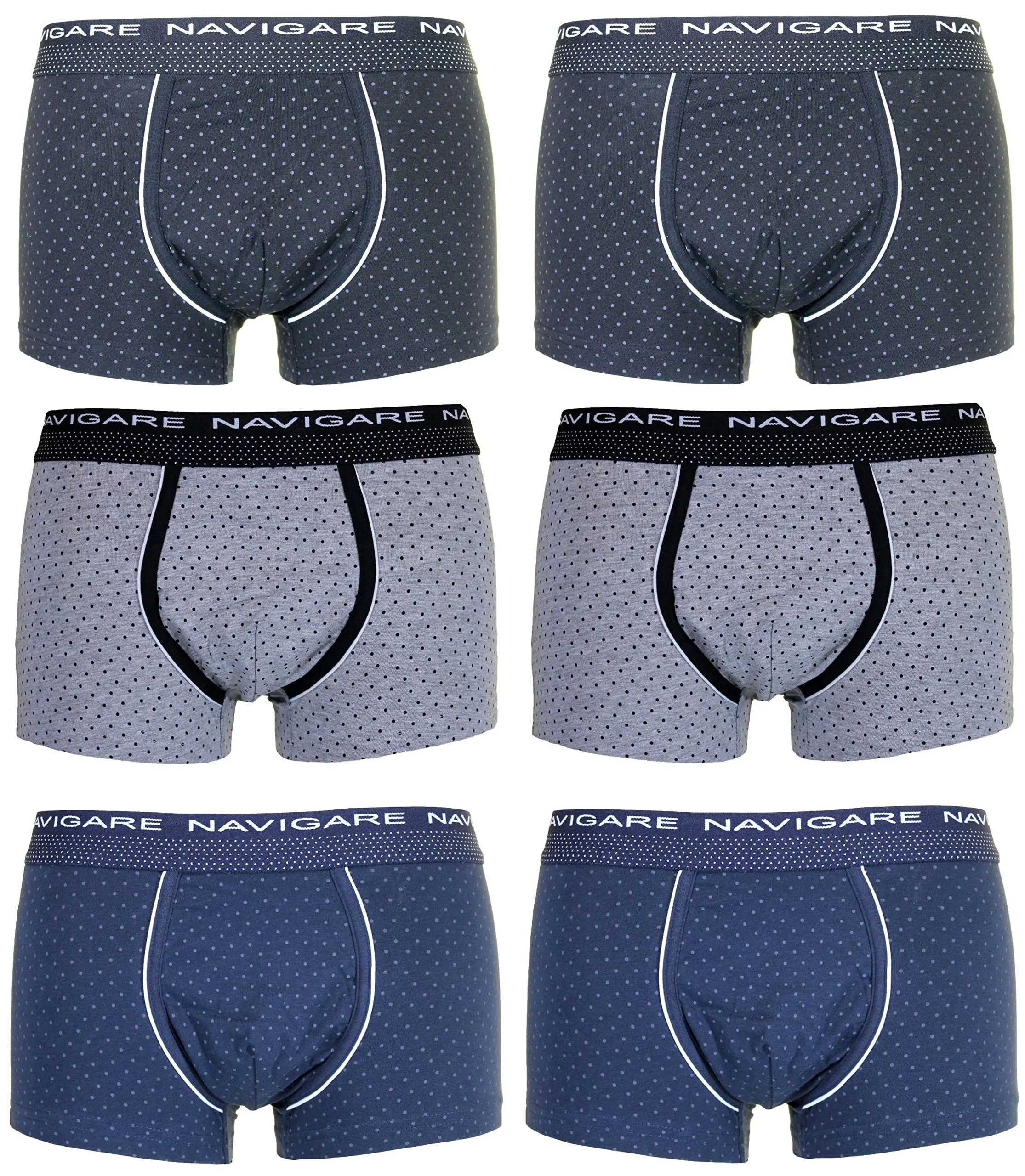 Navigare 6 Boxer Uomo Underwear Mutanda Intimo Elasticizzato Elastico Esterno Varie Fantasie (XXL, 21055BOXER) - immagine 1