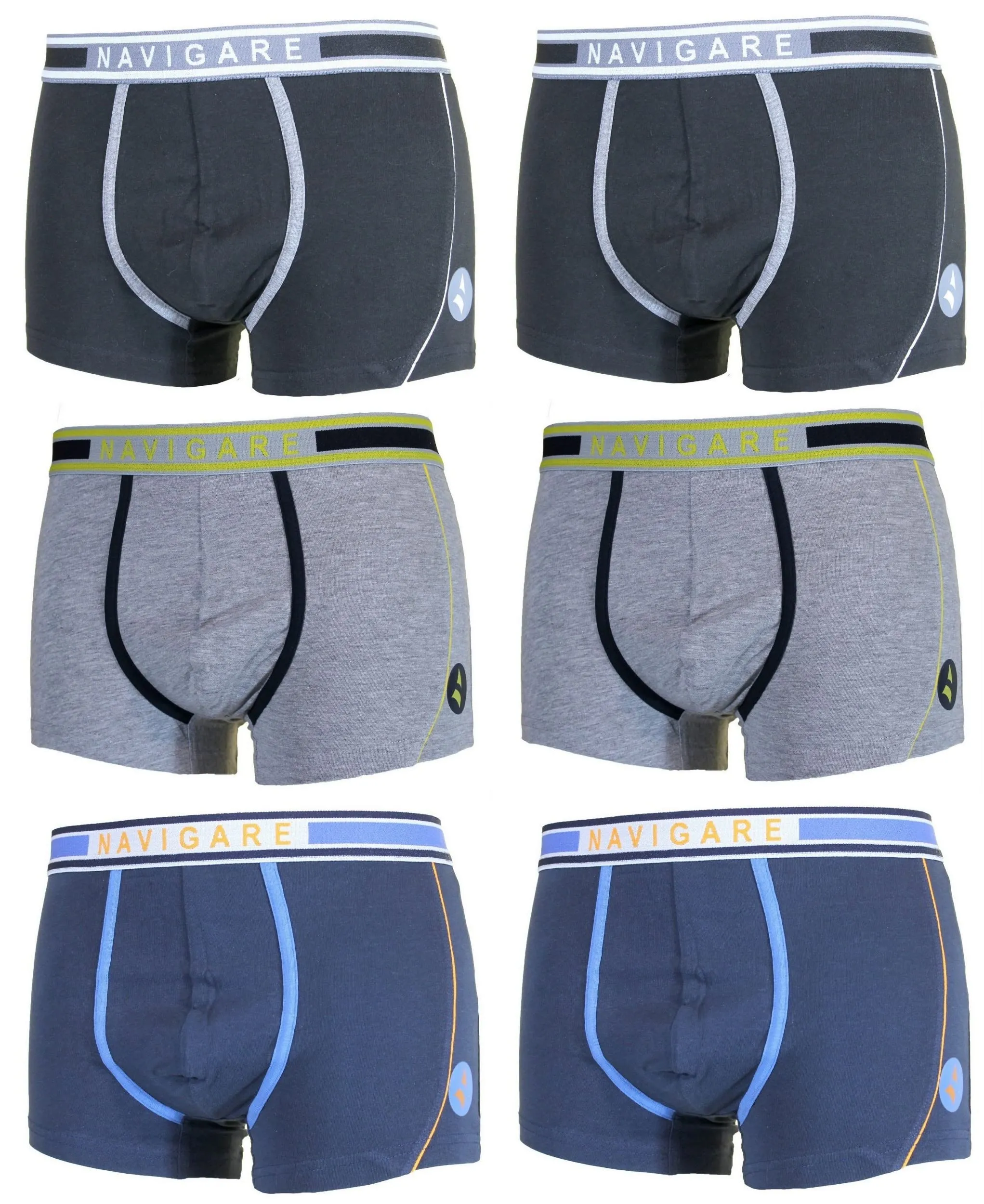 Navigare 6 Boxer Uomo Underwear Mutanda Intimo Elasticizzato Elastico Esterno Varie Fantasie (L, 21049BOXER) - immagine 1