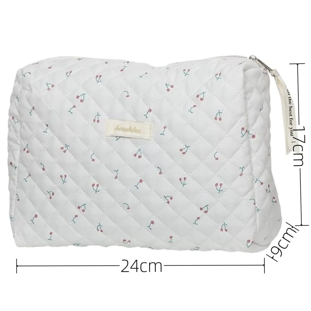 Aucuu Borsa da Toilette da Viaggio, Beauty Case da Viaggio, Borsa da Viaggio, Borsa Trucco Floreale, Trucco Pochette da Toilette, Trousse Trucchi Organizer per Cosmetici, per Donne e Ragazze - immagine 3