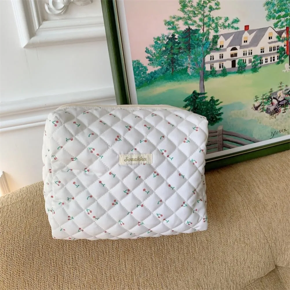 Aucuu Borsa da Toilette da Viaggio, Beauty Case da Viaggio, Borsa da Viaggio, Borsa Trucco Floreale, Trucco Pochette da Toilette, Trousse Trucchi Organizer per Cosmetici, per Donne e Ragazze - immagine 5