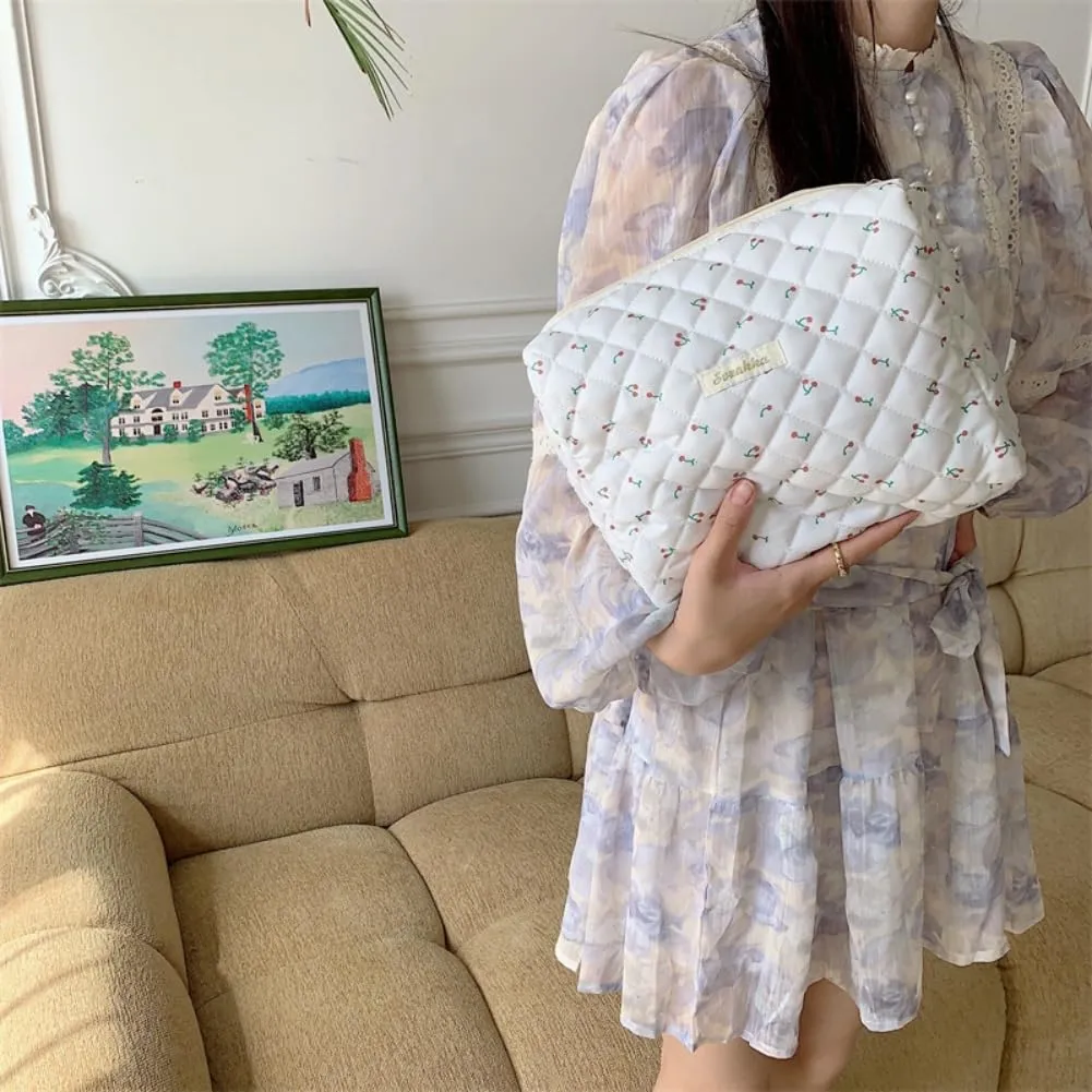 Aucuu Borsa da Toilette da Viaggio, Beauty Case da Viaggio, Borsa da Viaggio, Borsa Trucco Floreale, Trucco Pochette da Toilette, Trousse Trucchi Organizer per Cosmetici, per Donne e Ragazze - immagine 8