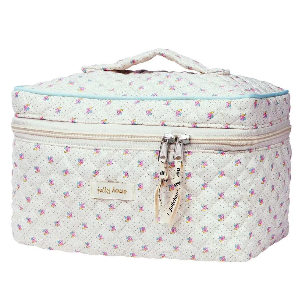 Aucuu Borsa da Toilette da Viaggio, Beauty Case da Viaggio, Borsa da Viaggio, Borsa Trucco Floreale, Trucco Pochette da Toilette, Trousse Trucchi Organizer per Cosmetici, per Donne e Ragazze - immagine 1