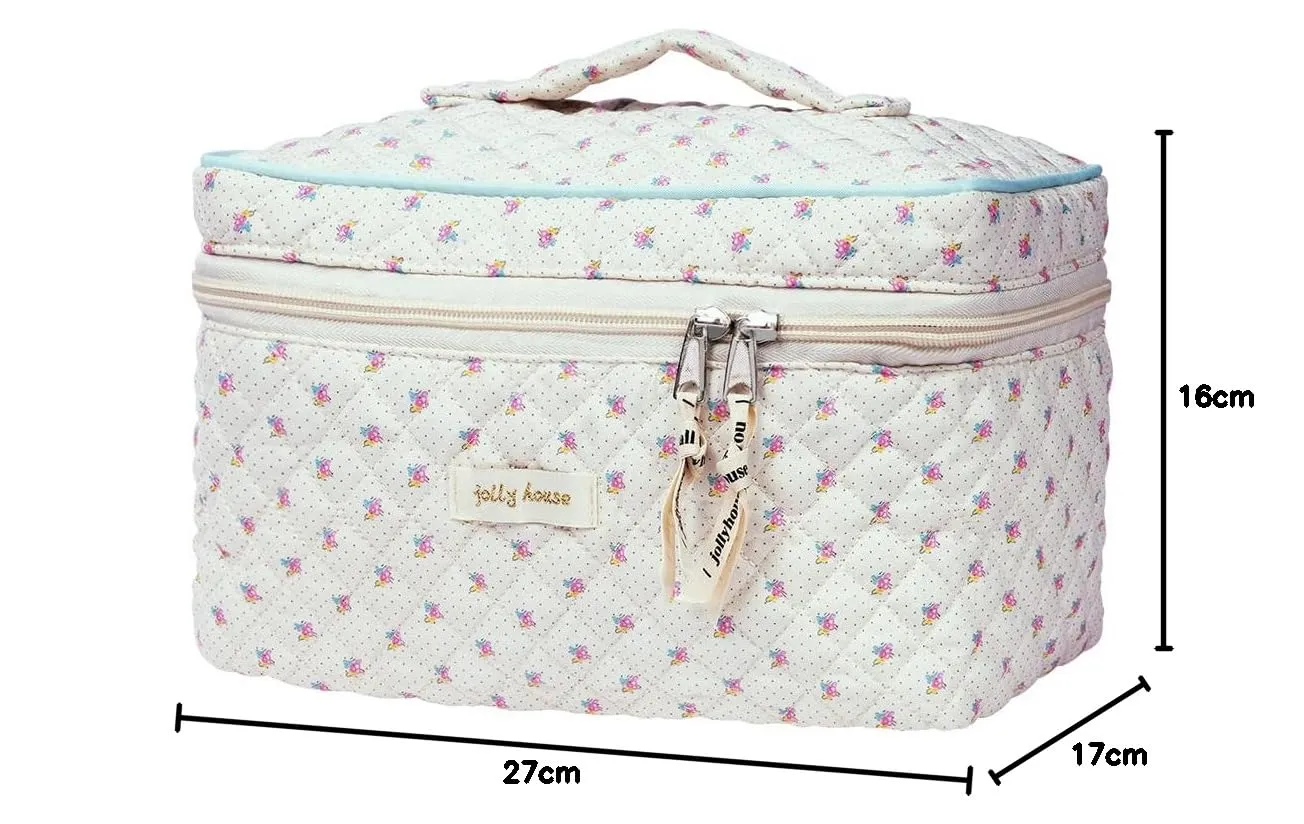Aucuu Borsa da Toilette da Viaggio, Beauty Case da Viaggio, Borsa da Viaggio, Borsa Trucco Floreale, Trucco Pochette da Toilette, Trousse Trucchi Organizer per Cosmetici, per Donne e Ragazze - immagine 10