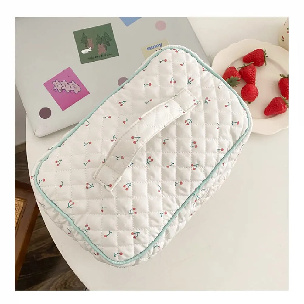 Aucuu Borsa da Toilette da Viaggio, Beauty Case da Viaggio, Borsa da Viaggio, Borsa Trucco Floreale, Trucco Pochette da Toilette, Trousse Trucchi Organizer per Cosmetici, per Donne e Ragazze - immagine 3