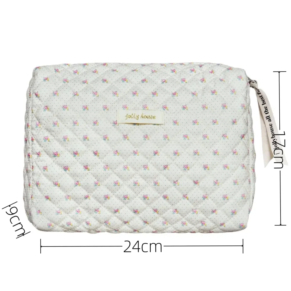 Aucuu Borsa da Toilette da Viaggio, Beauty Case da Viaggio, Borsa da Viaggio, Borsa Trucco Floreale, Trucco Pochette da Toilette, Trousse Trucchi Organizer per Cosmetici, per Donne e Ragazze - immagine 2