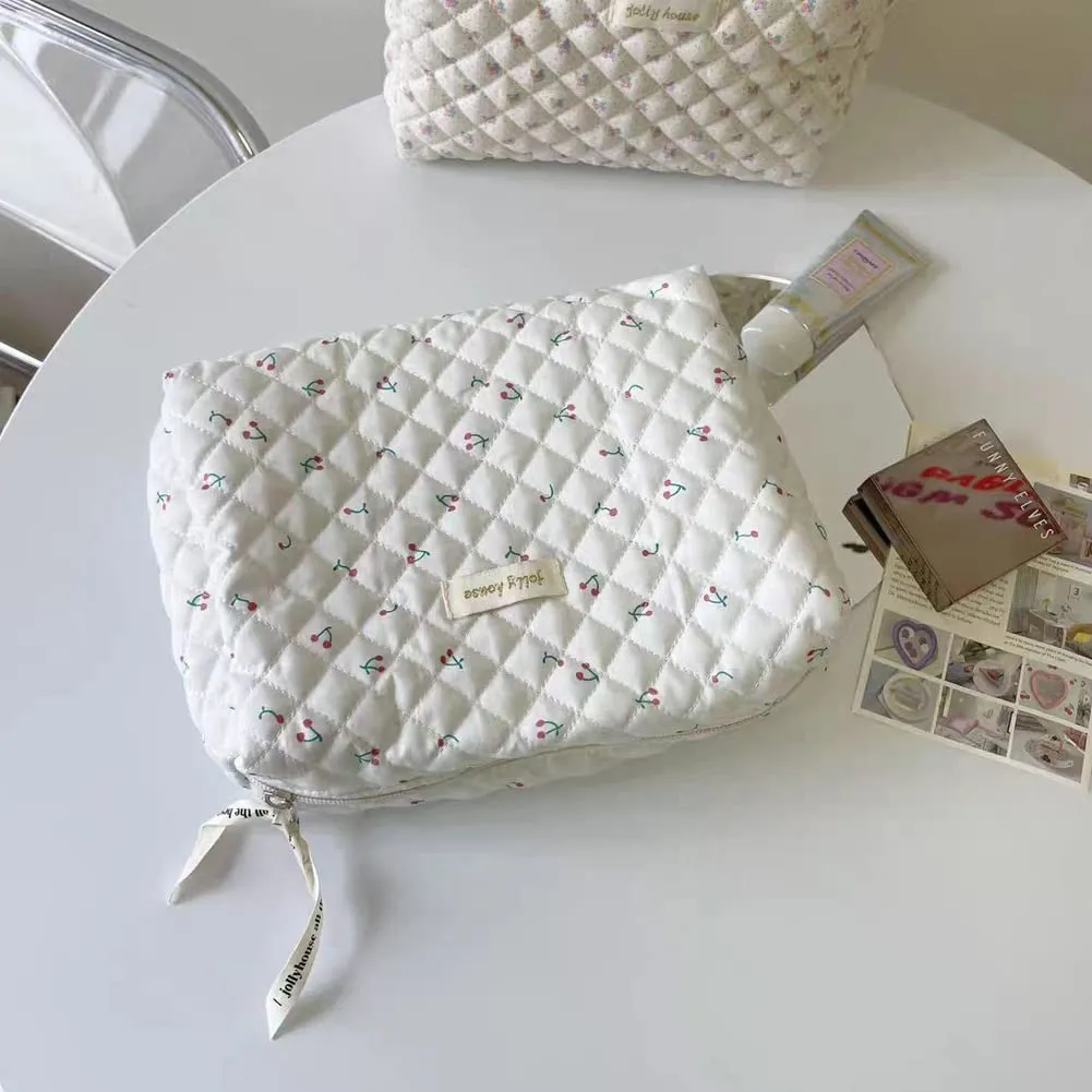 Aucuu Borsa da Toilette da Viaggio, Beauty Case da Viaggio, Borsa da Viaggio, Borsa Trucco Floreale, Trucco Pochette da Toilette, Trousse Trucchi Organizer per Cosmetici, per Donne e Ragazze - immagine 6