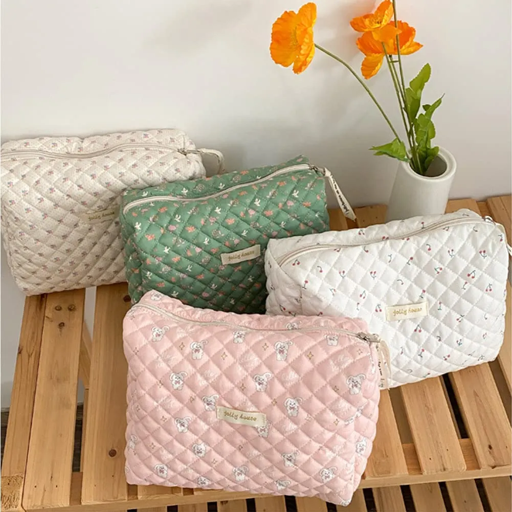 Aucuu Borsa da Toilette da Viaggio, Beauty Case da Viaggio, Borsa da Viaggio, Borsa Trucco Floreale, Trucco Pochette da Toilette, Trousse Trucchi Organizer per Cosmetici, per Donne e Ragazze - immagine 7