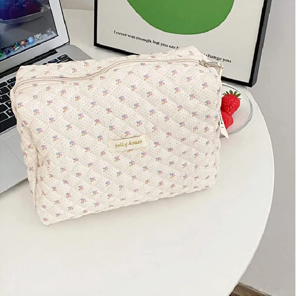 Aucuu Borsa da Toilette da Viaggio, Beauty Case da Viaggio, Borsa da Viaggio, Borsa Trucco Floreale, Trucco Pochette da Toilette, Trousse Trucchi Organizer per Cosmetici, per Donne e Ragazze - immagine 9