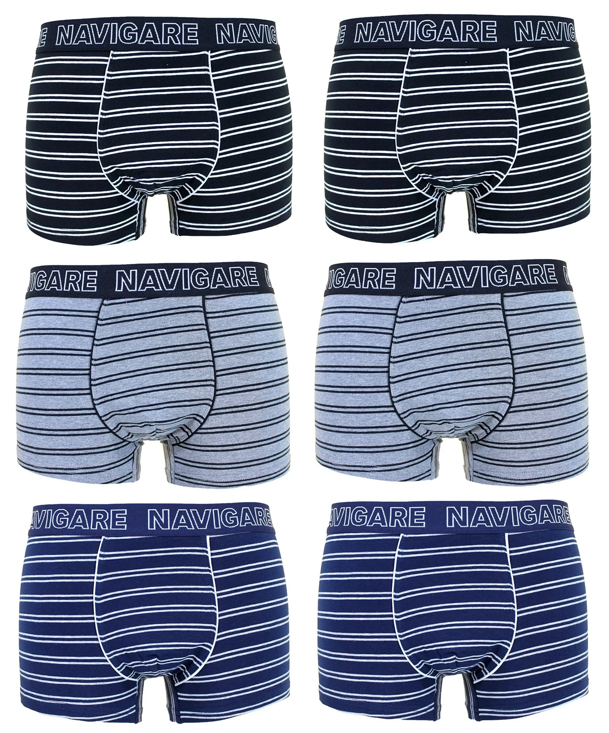 Navigare 6 Boxer Uomo Underwear Mutanda Intimo Elasticizzato Elastico Esterno Varie Fantasie (M, 21175Z) - immagine 1