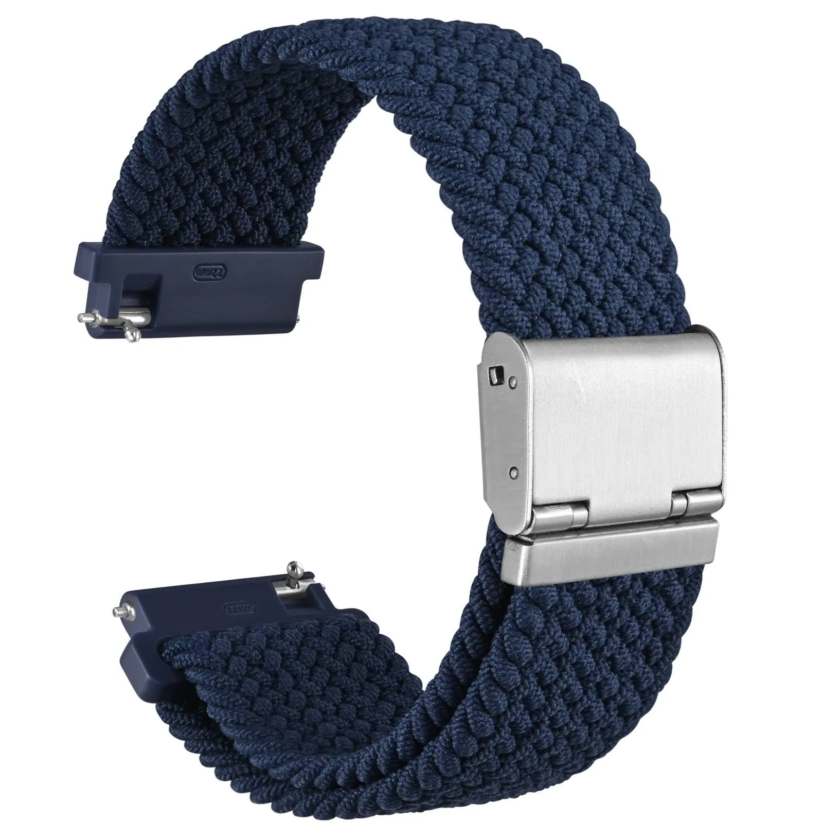 WOCCI 20mm Intrecciato Nylon Cinturino per Orologio da Uomo e da Donna, Regolabile Fibbia Argento (Blu) - immagine 1