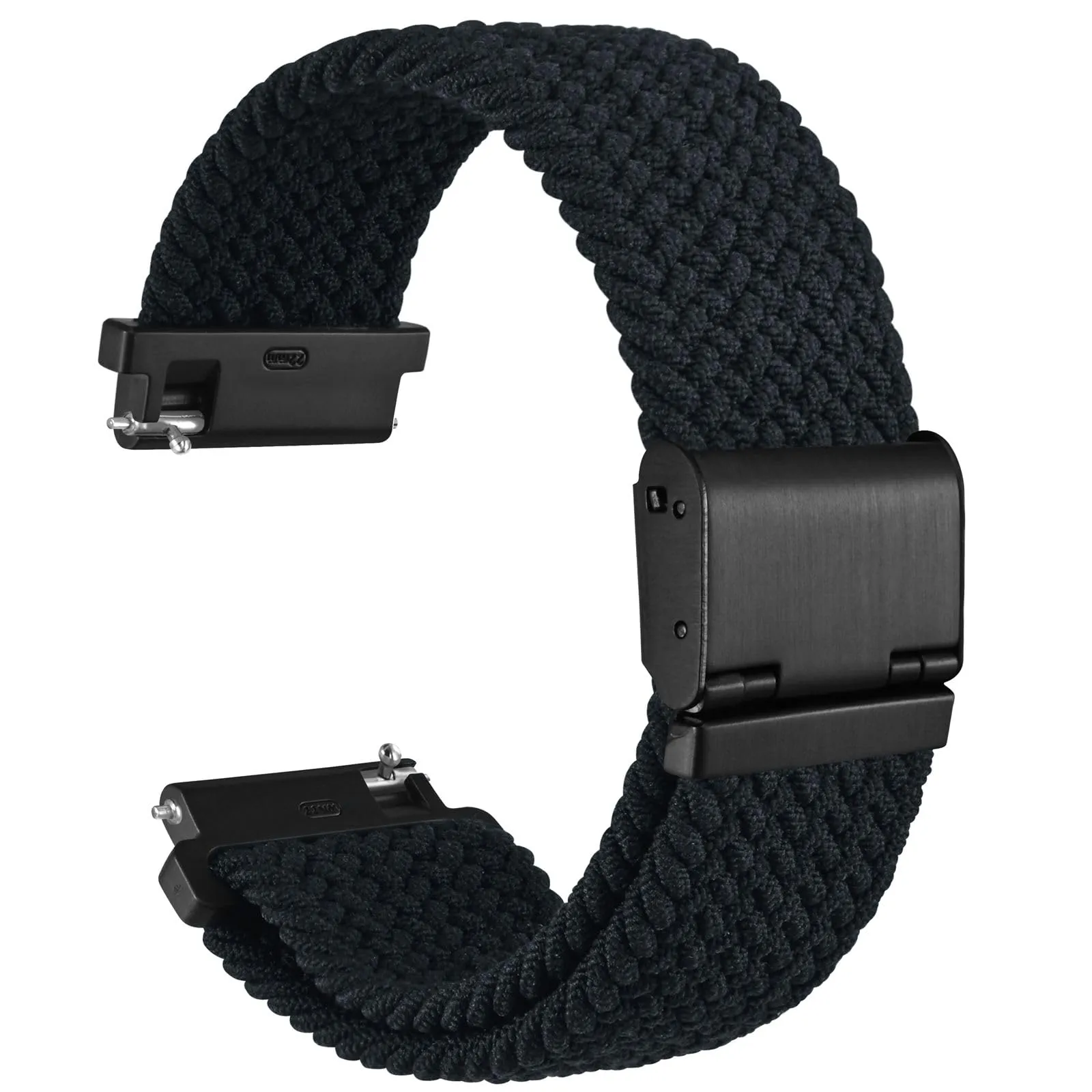 WOCCI 18mm Intrecciato Nylon Cinturino per Orologio da Uomo e da Donna, Regolabile Fibbia Nera (Nero) - immagine 1