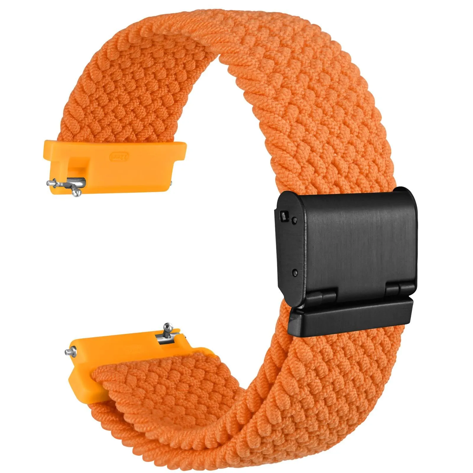 WOCCI 19mm Intrecciato Nylon Cinturino per Orologio da Uomo e da Donna, Regolabile Fibbia Nera (Arancia) - immagine 1
