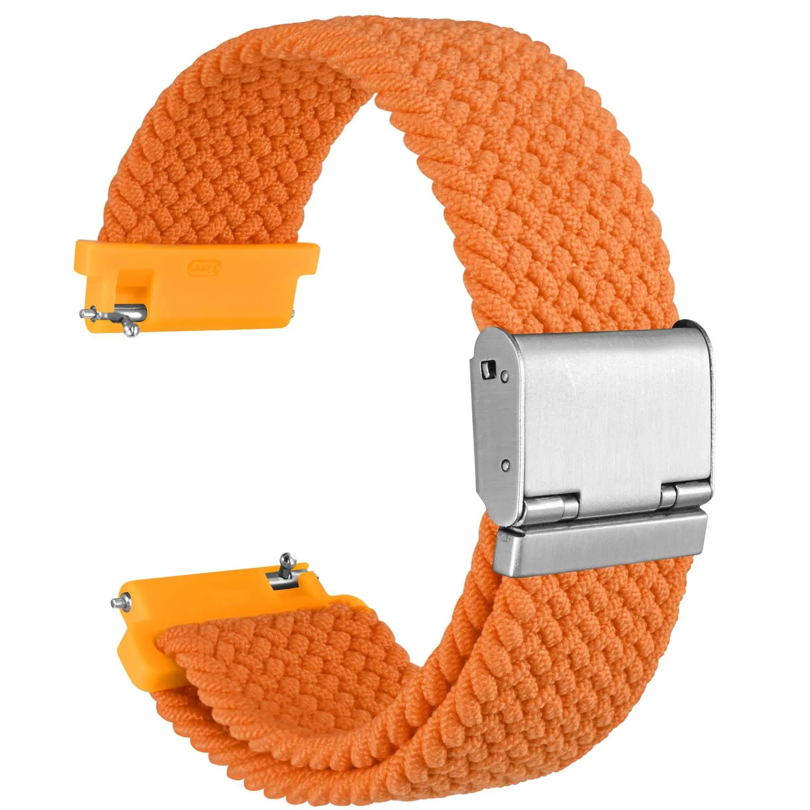 WOCCI 20mm Intrecciato Nylon Cinturino per Orologio da Uomo e da Donna, Regolabile Fibbia Argento (Arancia) - immagine 1