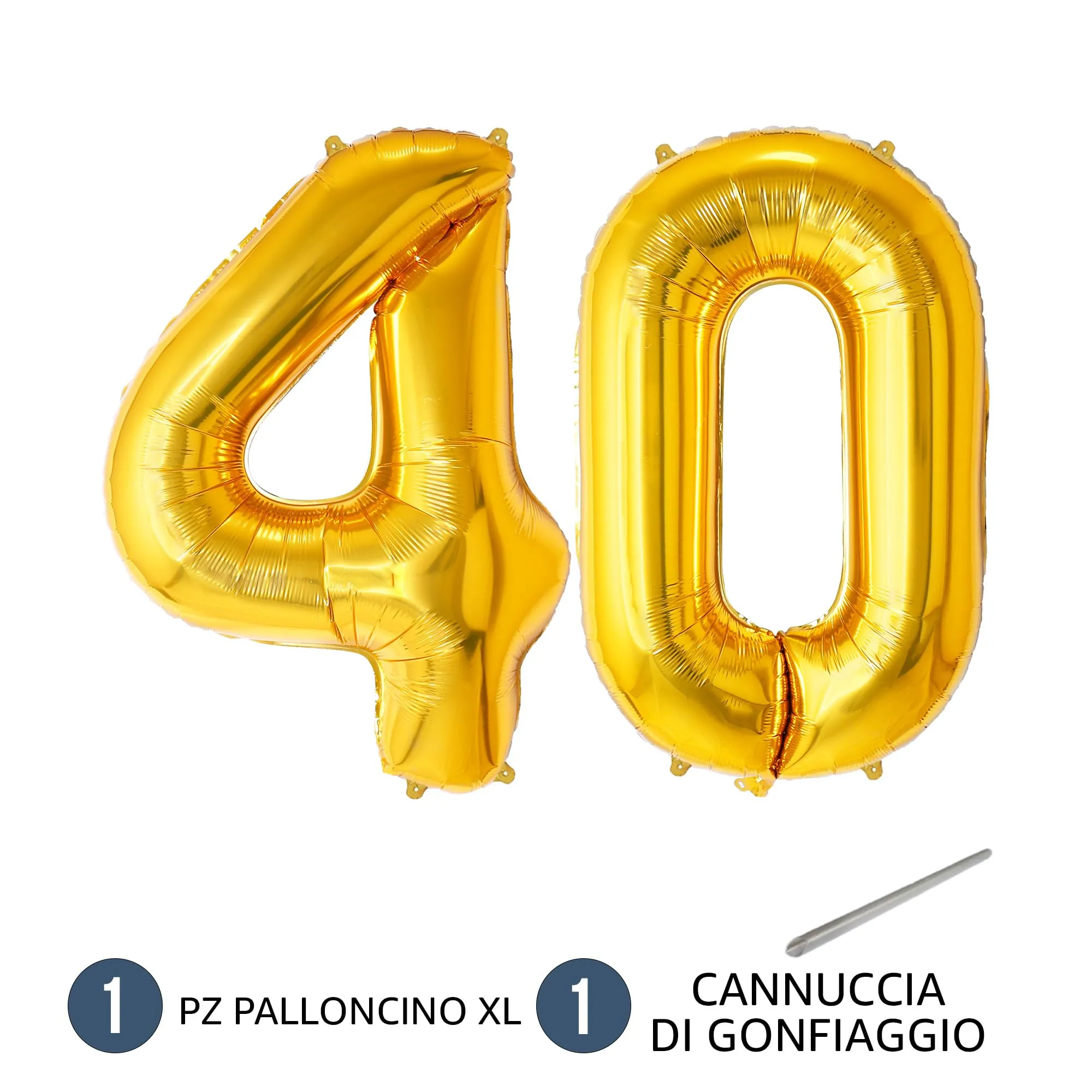 FUNFEST Palloncini 40° Compleanno Oro – Gigante 100cm - immagine 7