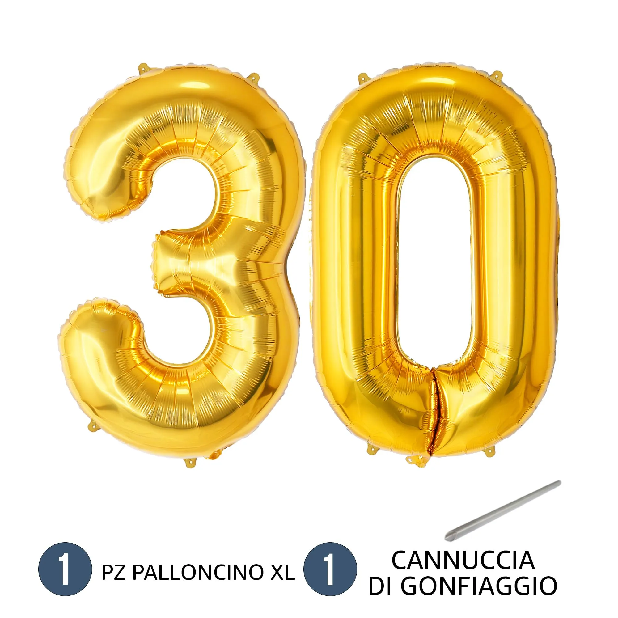 FUNFEST Palloncini 30° Compleanno Oro – Gigante 100cm - immagine 7