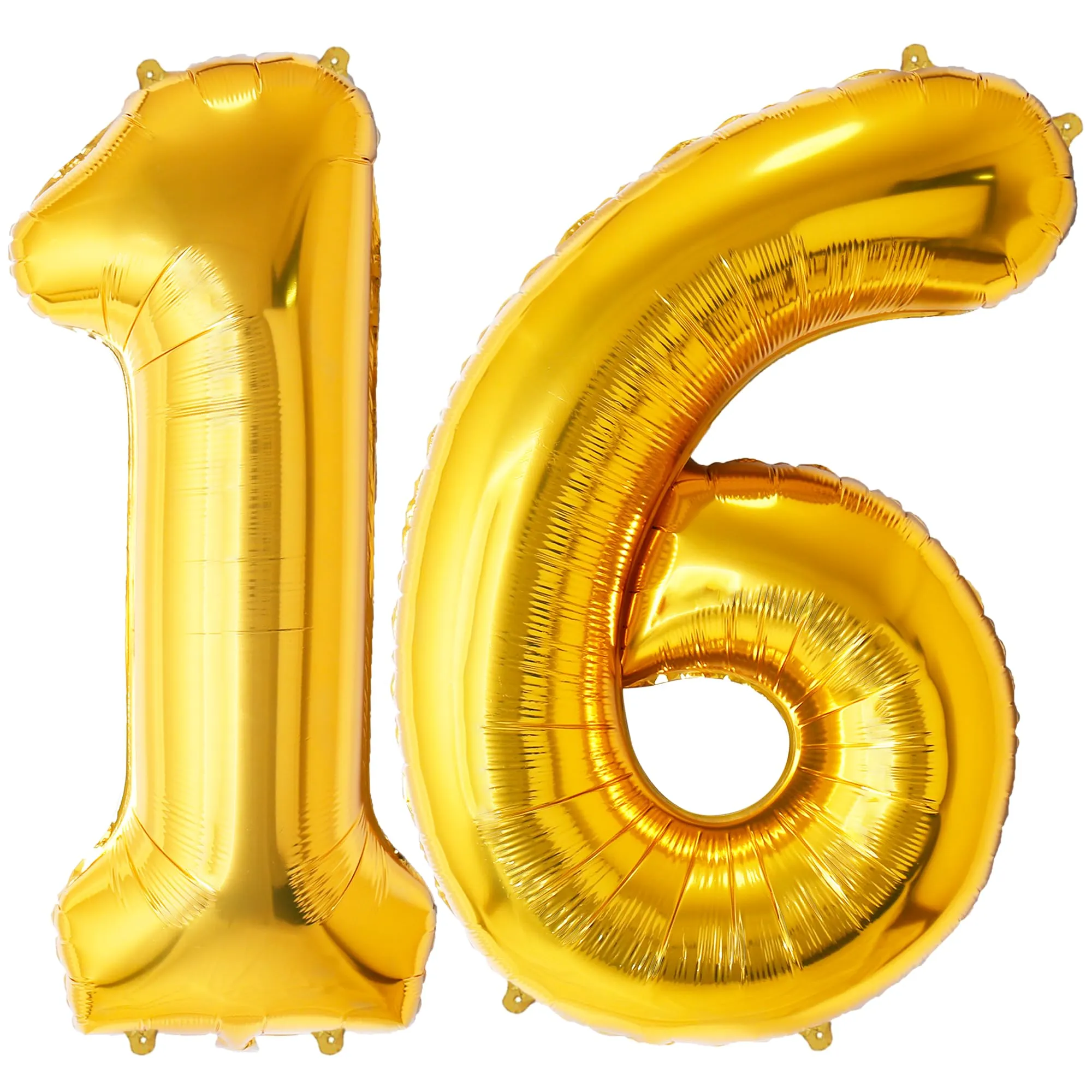 FUNFEST Compleanno 16 o 61 Anni Oro – Numeri 1 e 6 Giganti (100cm) - immagine 1