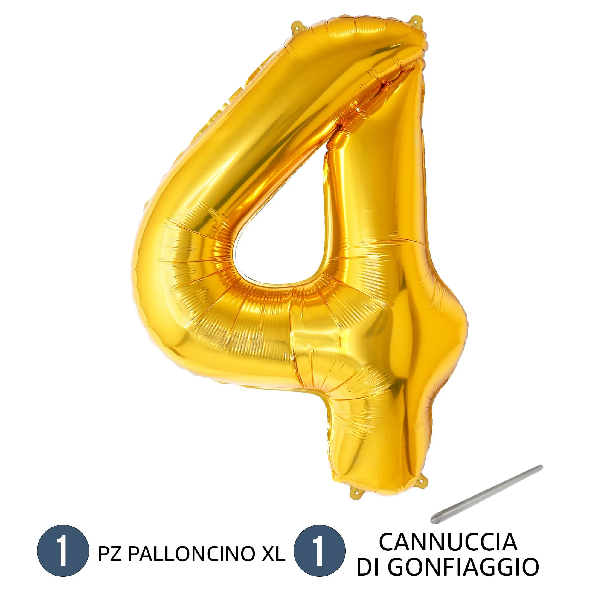 FUNFEST Palloncino Numero 4 Oro 100cm - immagine 7