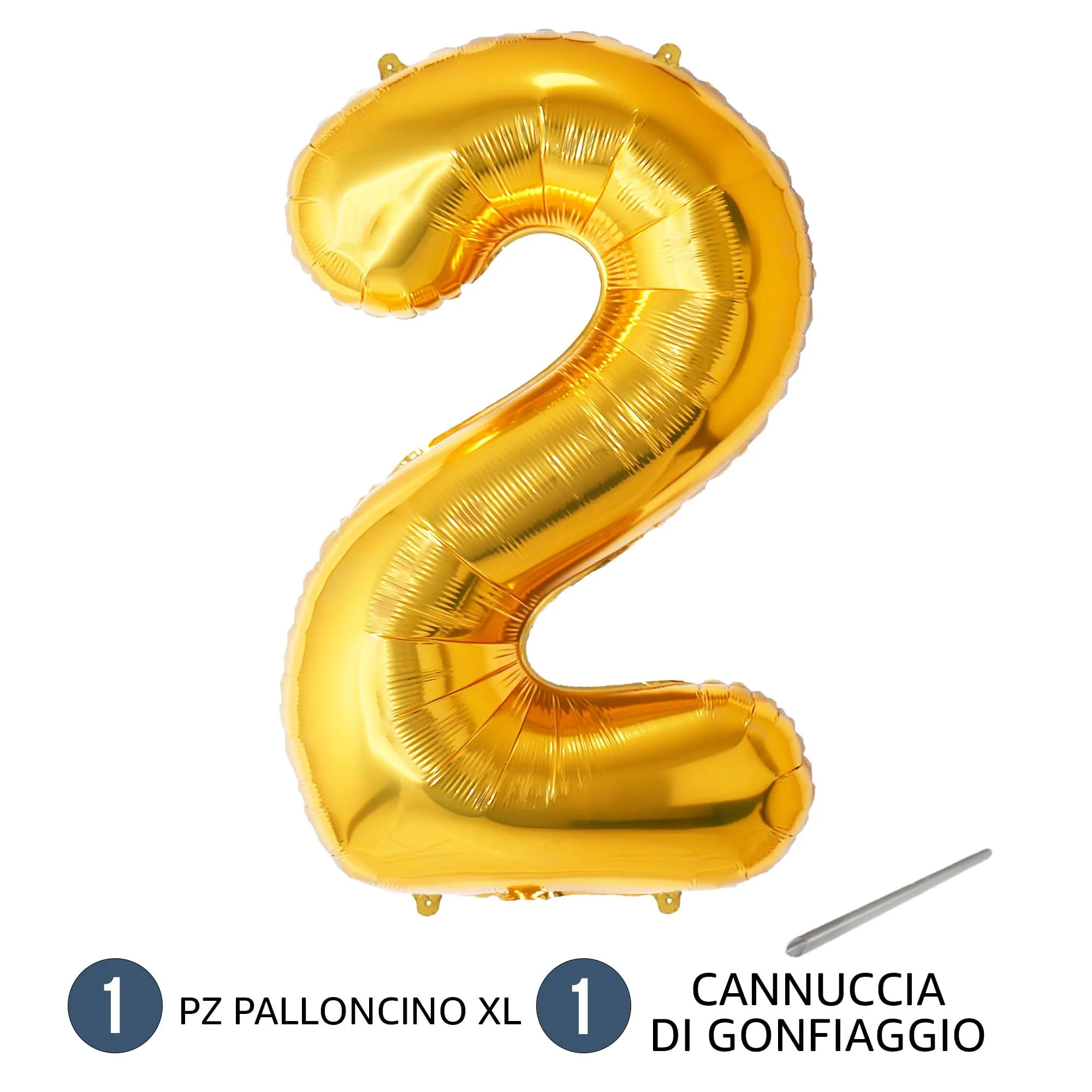 FUNFEST Palloncino Numero 2 Oro 100cm - immagine 7