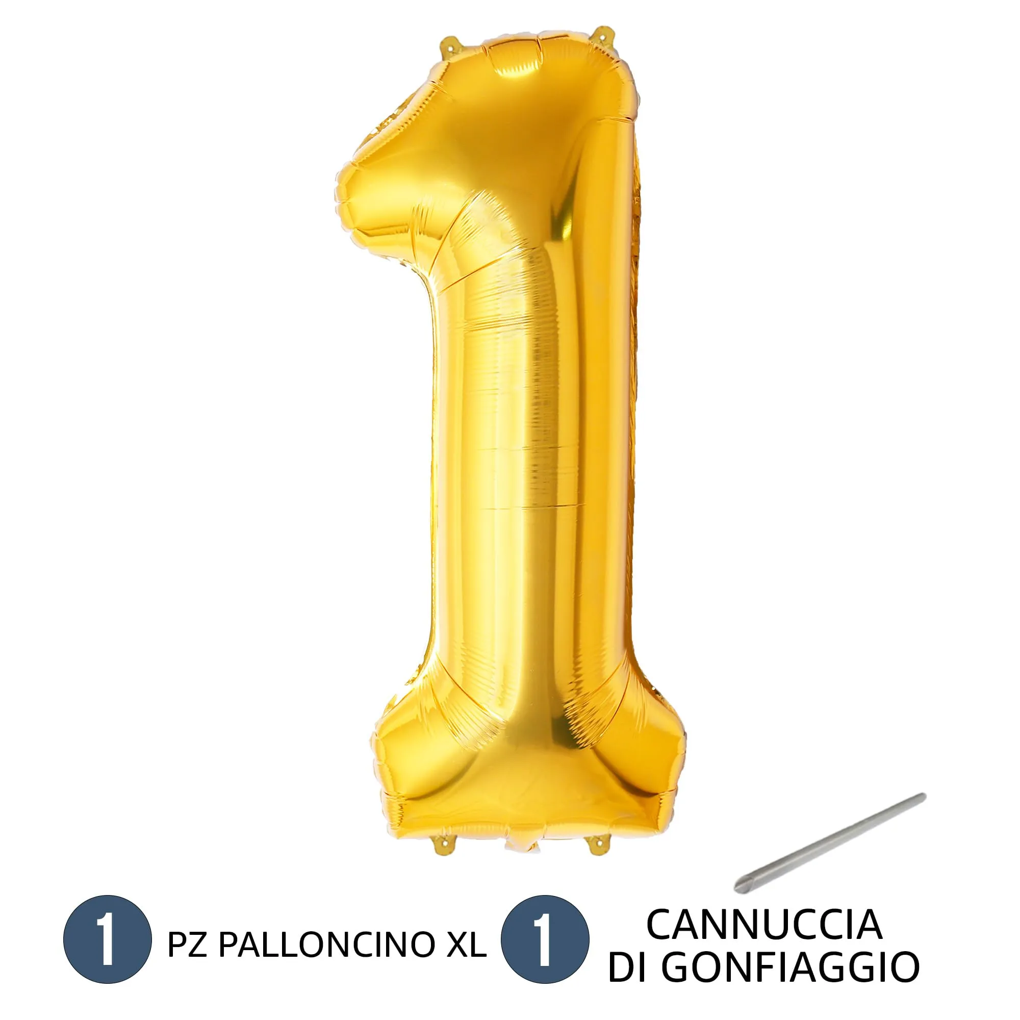 FUNFEST Palloncino Numero 1 Oro 100cm - immagine 7