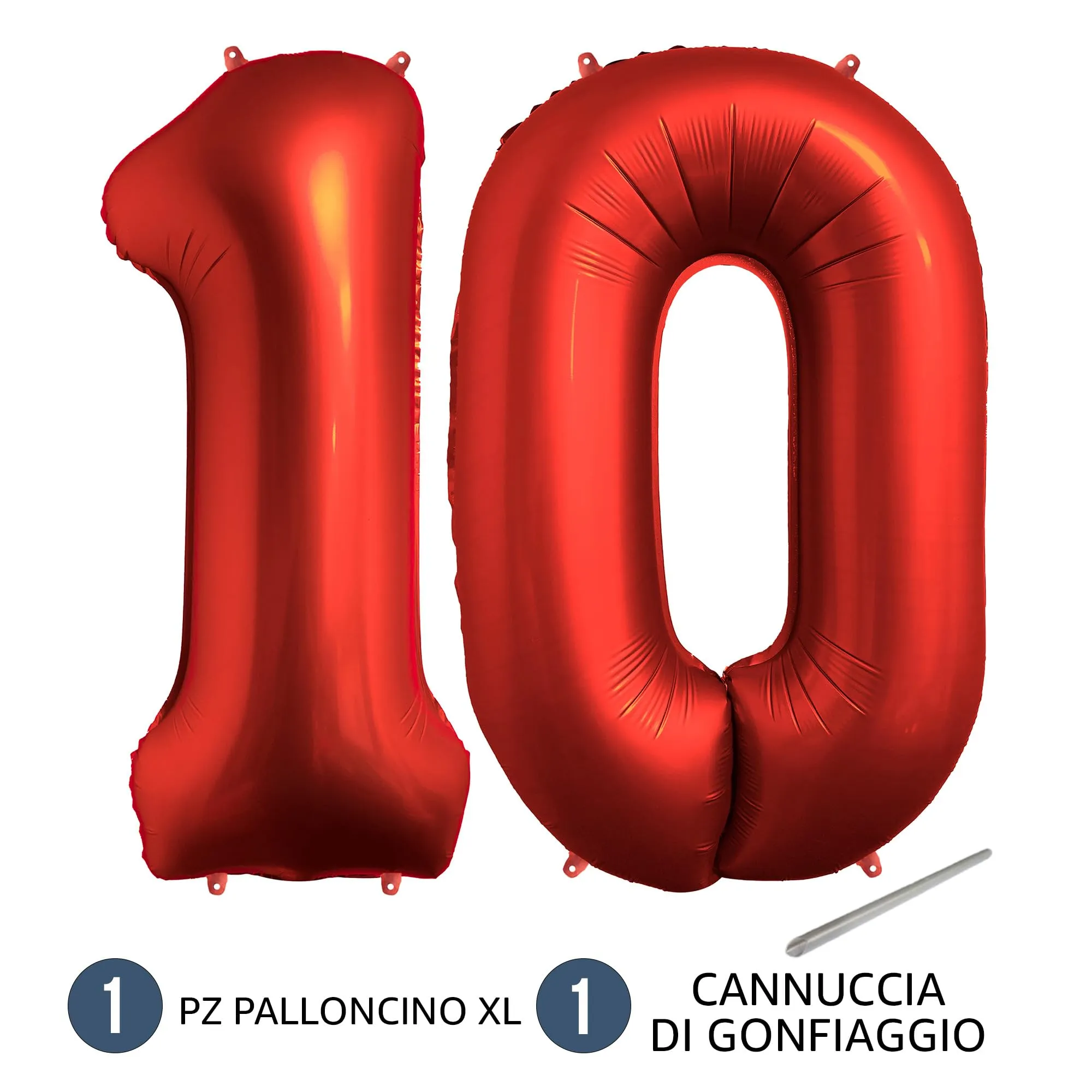 FUNFEST Palloncini 10° Compleanno Rosso Cromo 100cm - immagine 7