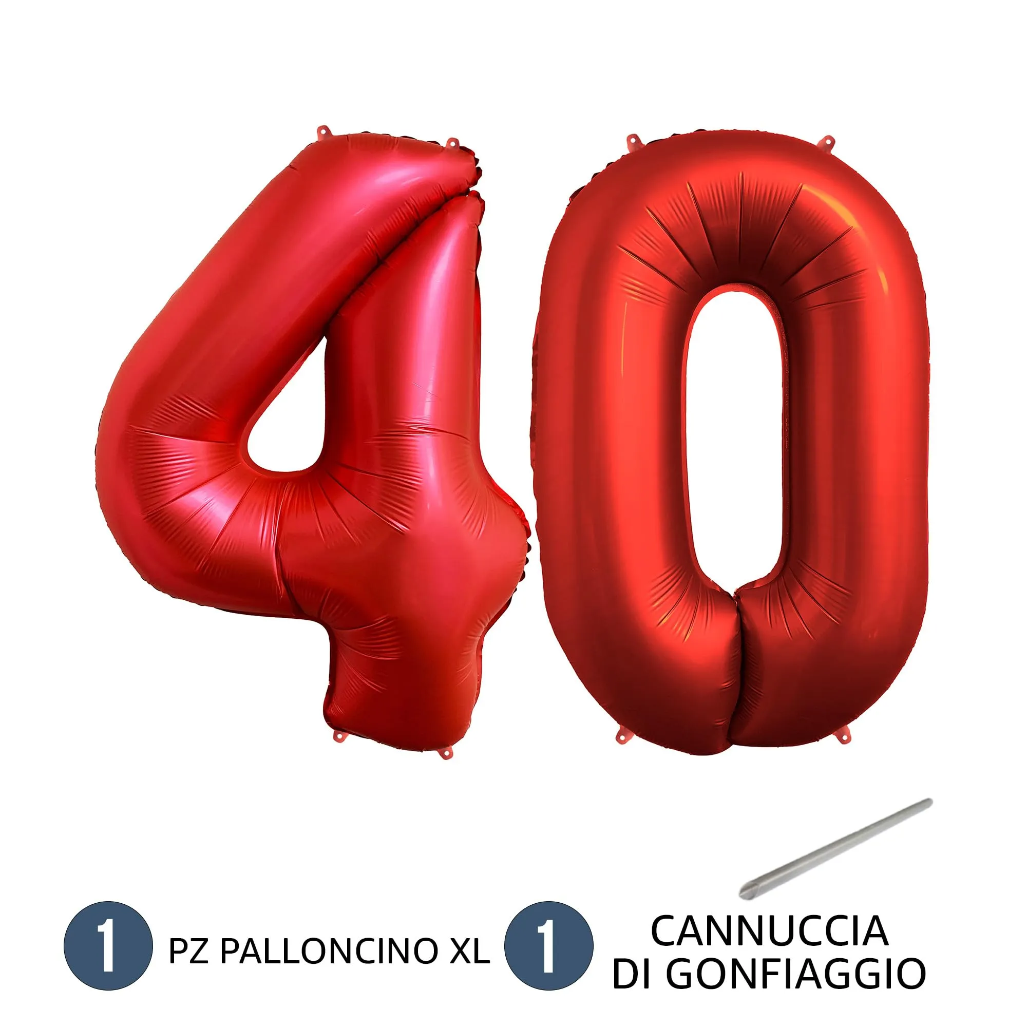FUNFEST Palloncini 40° Compleanno Rosso Chromo 100cm - immagine 7