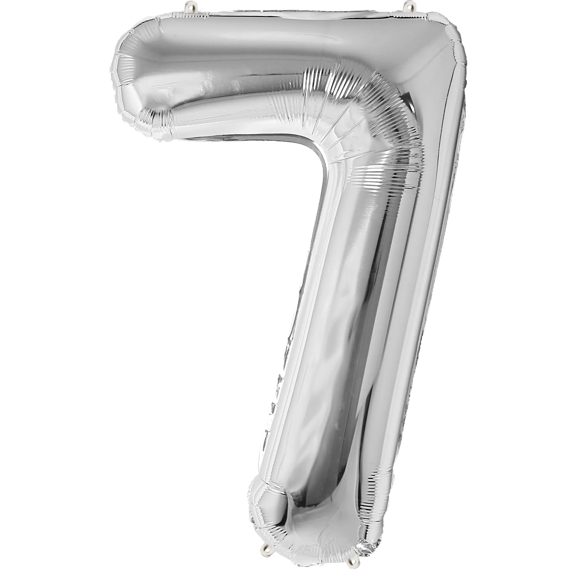 FUNFEST Palloncino Numero 7 Argento 100cm – Decorazione Compleanno Metallizzata – Elio o Aria - immagine 1
