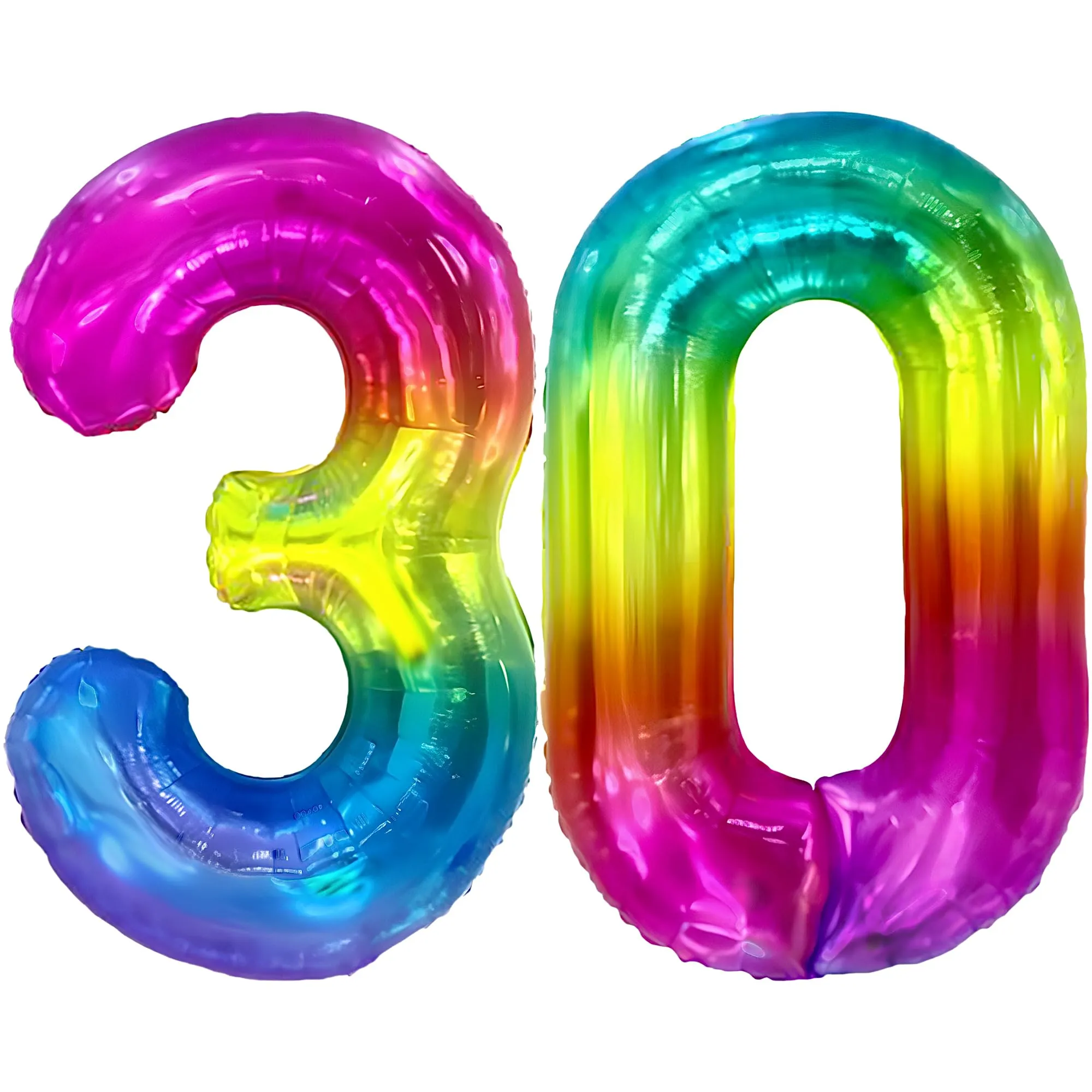 FUNFEST Palloncini 30° Compleanno Arcobaleno Giganti 100cm - immagine 1