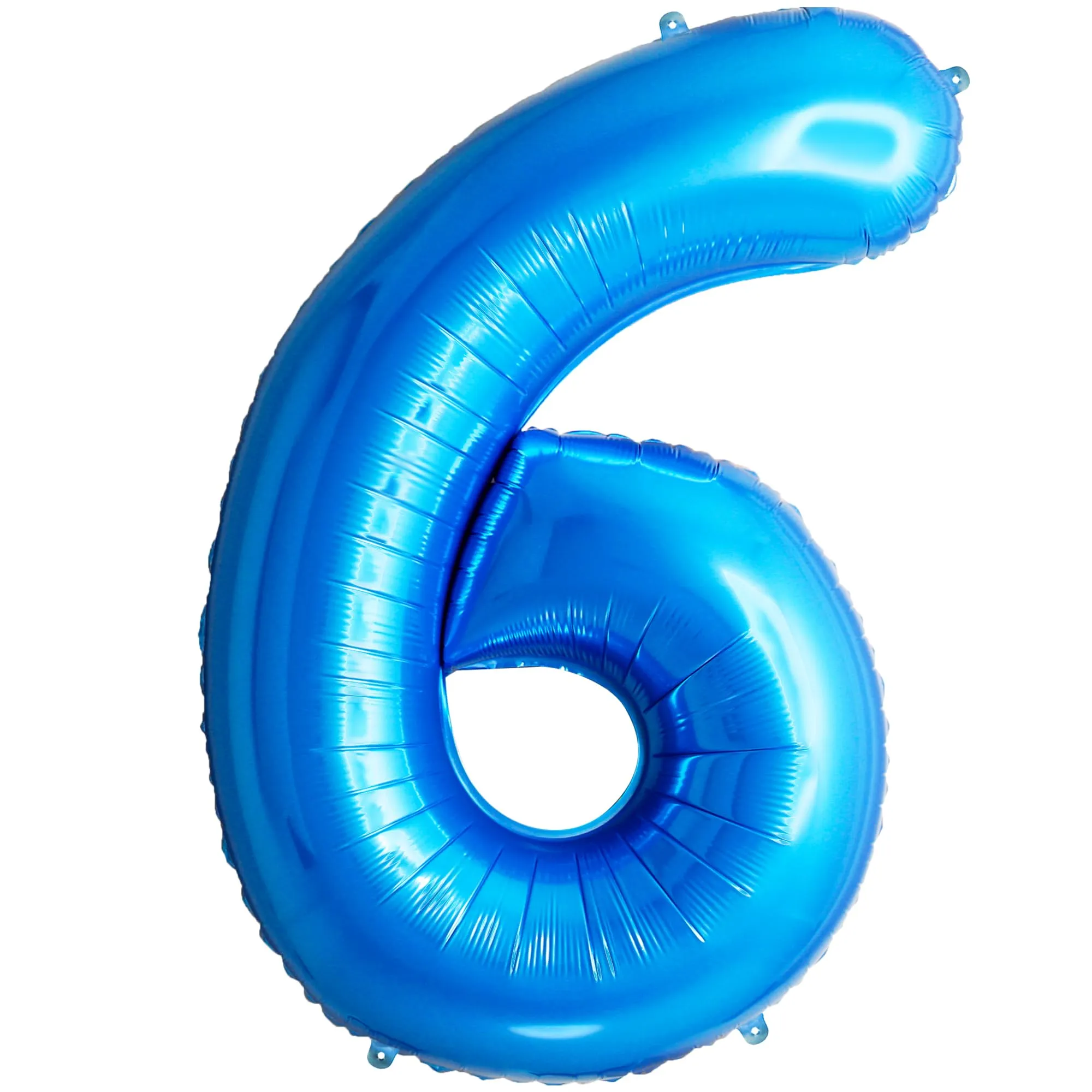 FUNFEST Palloncino Numero 6 Blu 100cm – Decorazione Compleanno Ragazzo – Elio o Aria - immagine 1