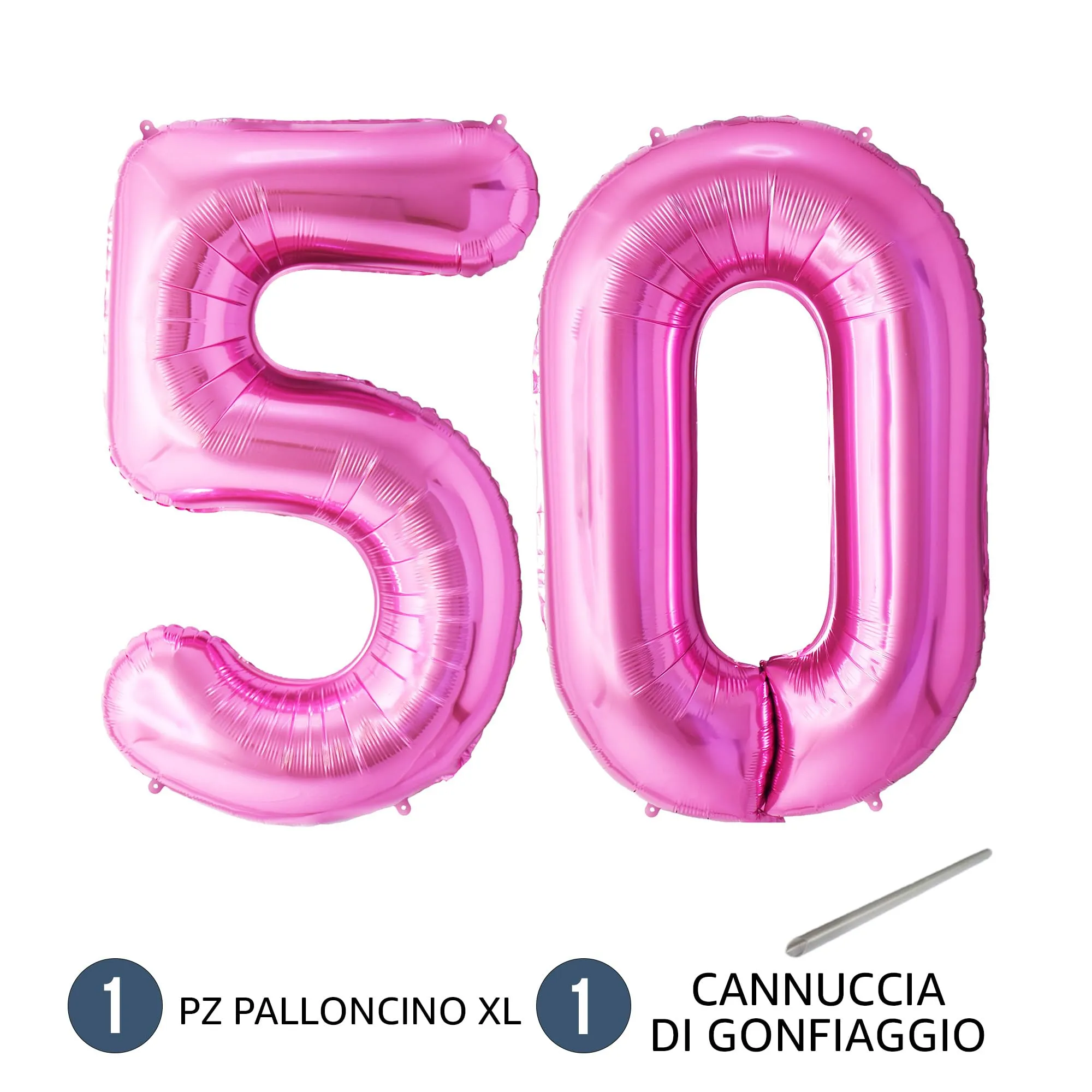 FUNFEST Palloncini 50° Compleanno Rosa Giganti 100cm - immagine 7