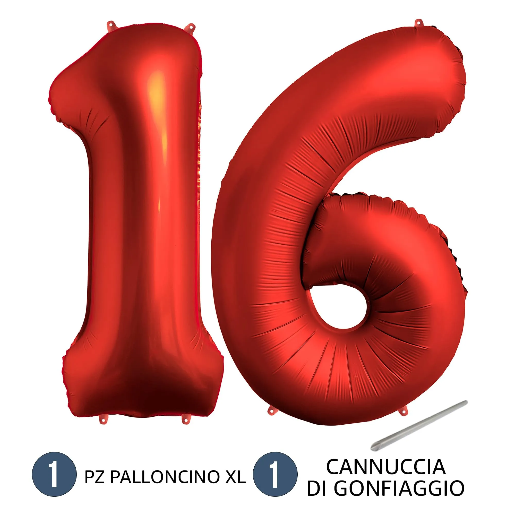 FUNFEST Palloncini 16 o 61 Anni Rosso Chromo 100cm - immagine 7