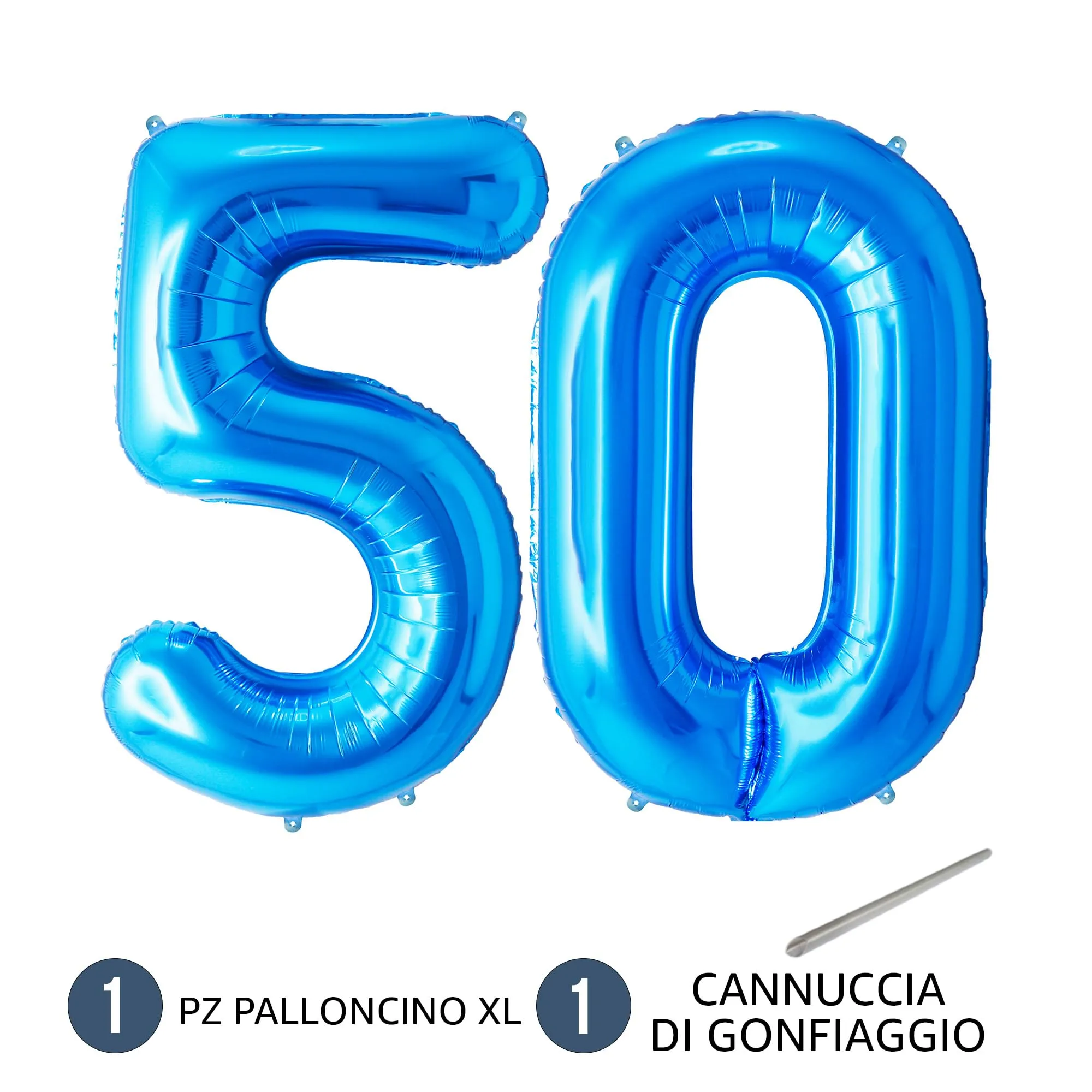 FUNFEST Palloncini 50° Compleanno Blu Giganti 100cm - immagine 7
