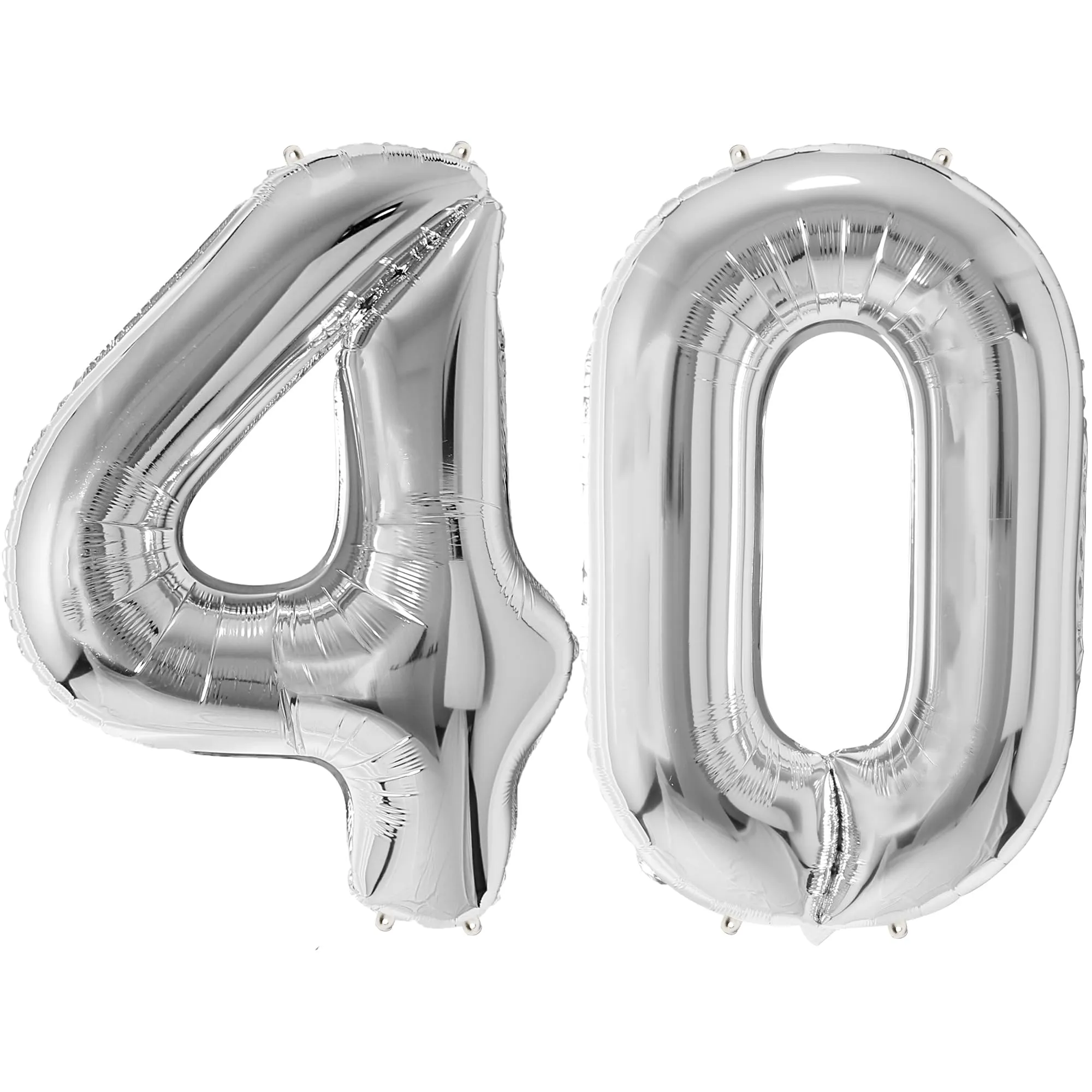 FUNFEST Palloncini 40° Compleanno Argento Giganti 100cm - immagine 1