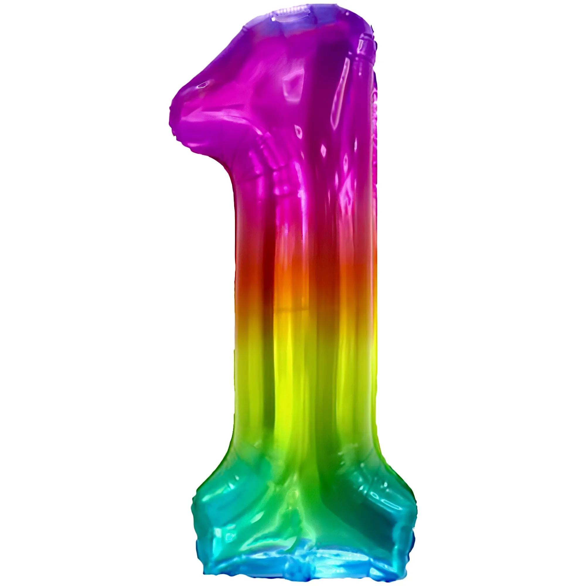FUNFEST Palloncino Numero 1 Arcobaleno Gigante 100cm - immagine 1