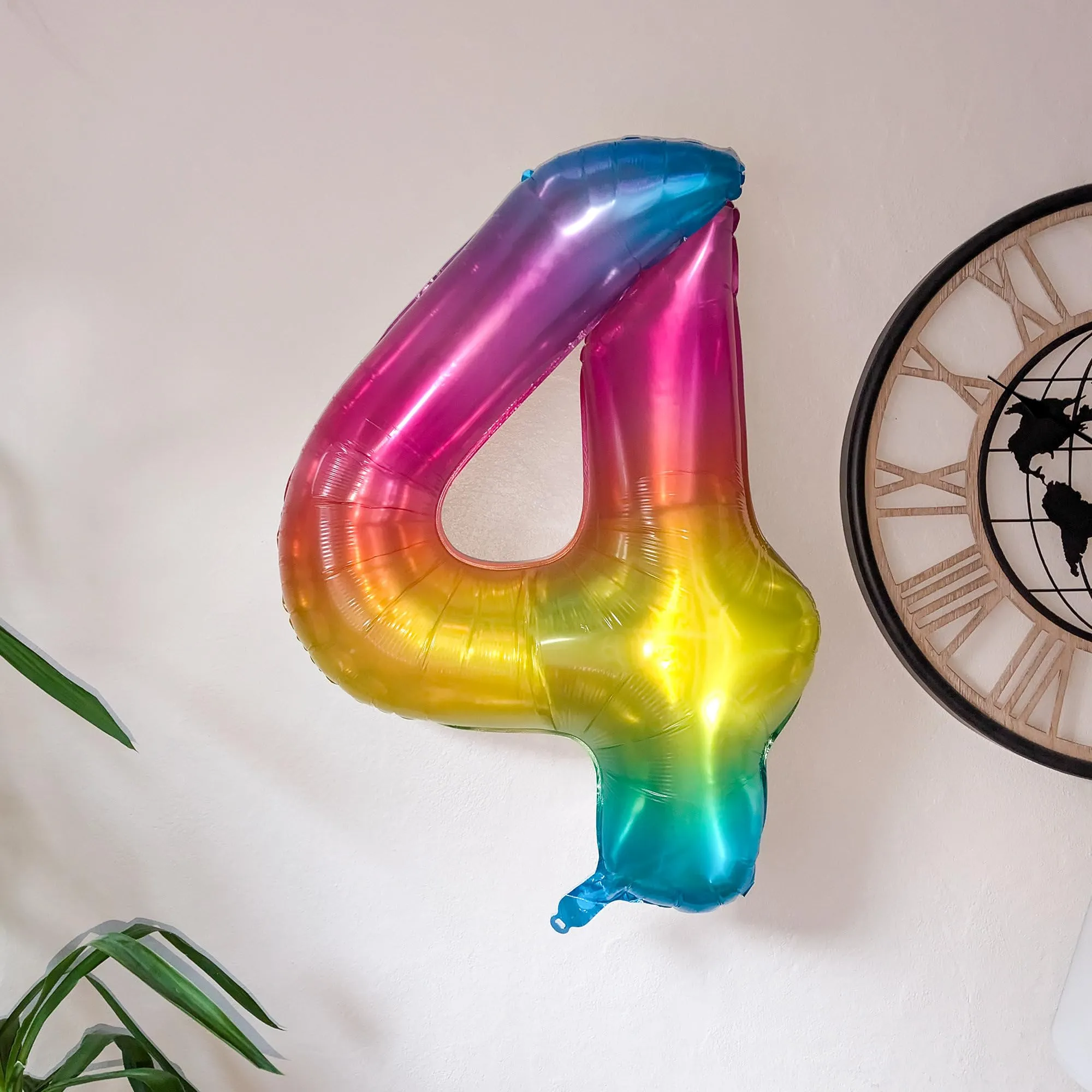FUNFEST Palloncino Numero 1 Arcobaleno Gigante 100cm - immagine 3