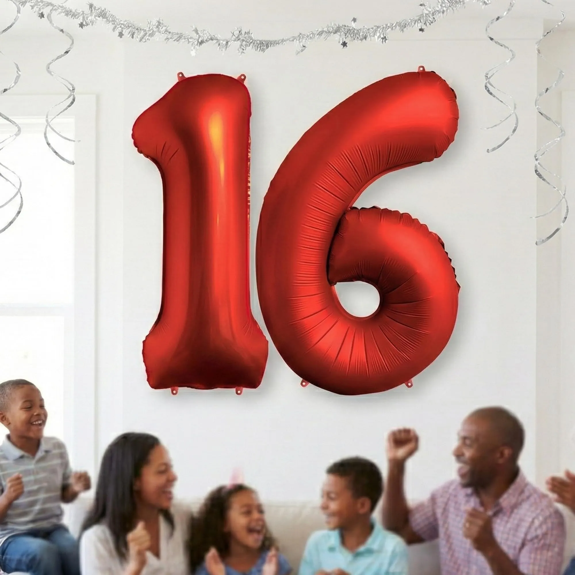 FUNFEST Palloncino Numero 2 Rosso Cromo 100cm - immagine 5