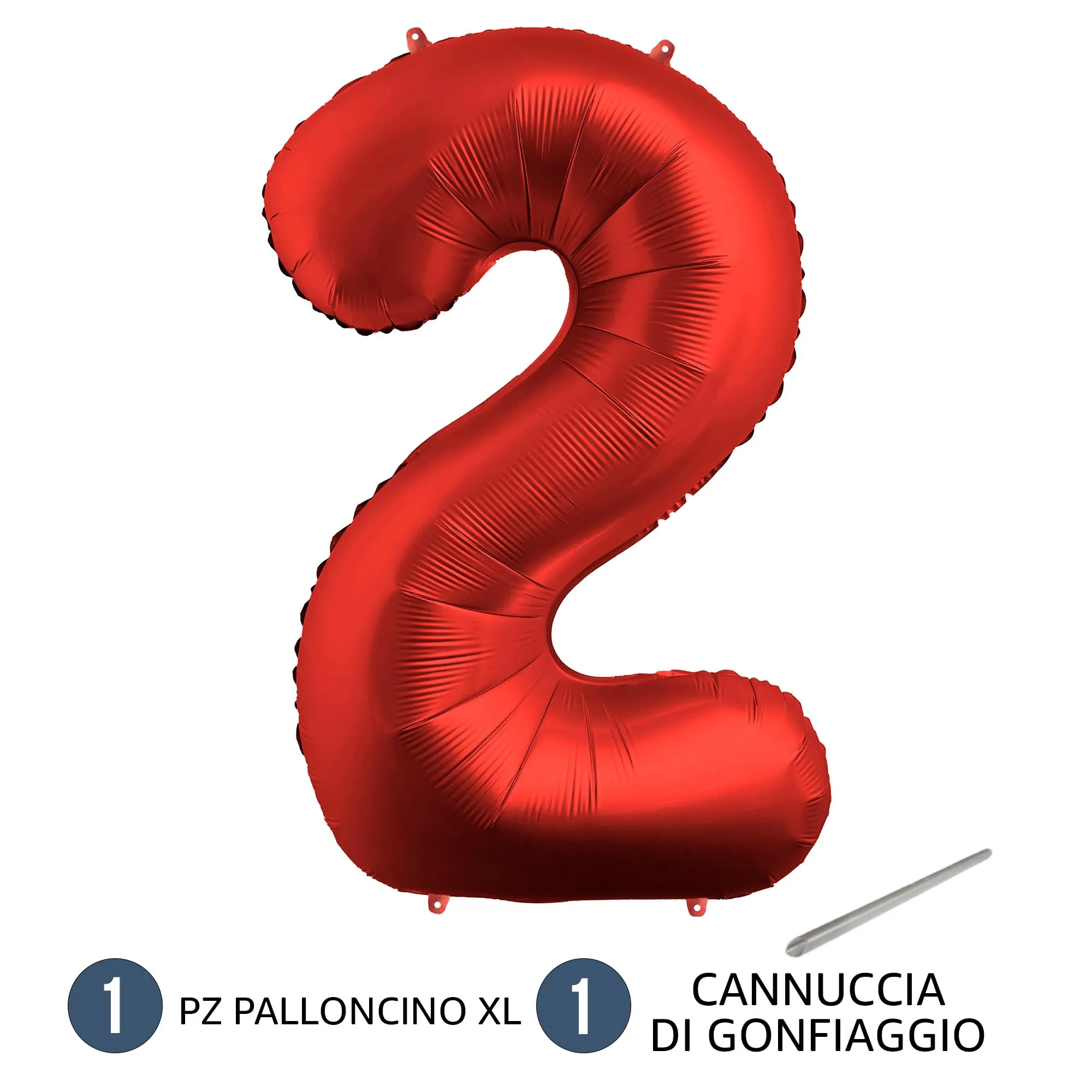FUNFEST Palloncino Numero 2 Rosso Cromo 100cm - immagine 7