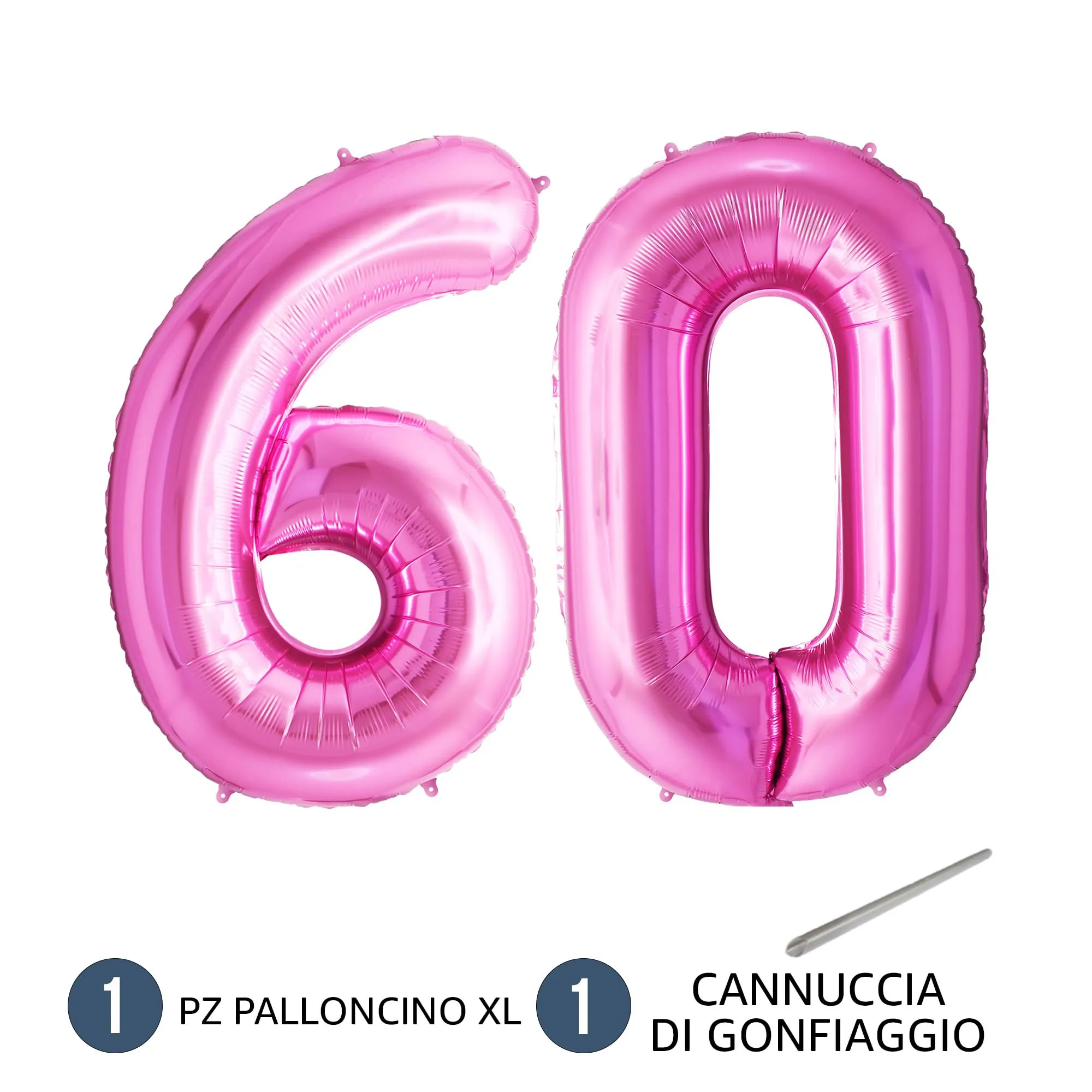 FUNFEST Palloncini 60° Compleanno Rosa – Numeri 6 e 0 Giganti (100cm) - immagine 7