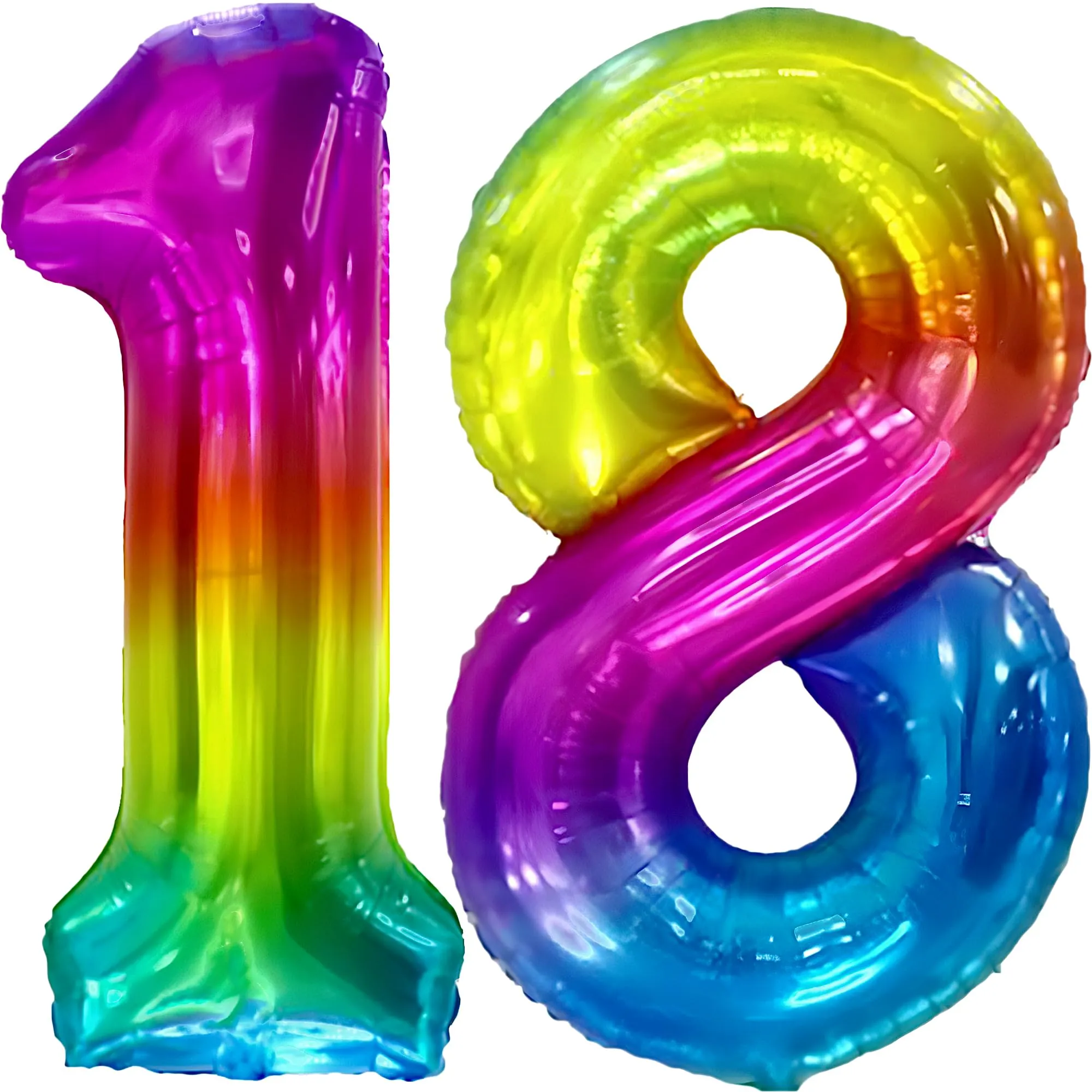 FUNFEST Palloncini 18 o 81 Anni Arcobaleno Giganti 100cm - immagine 1