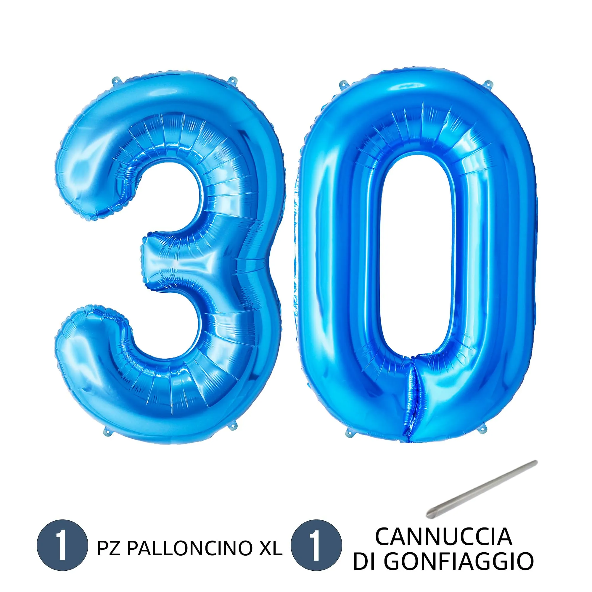 FUNFEST Palloncini 30° Compleanno Blu Giganti 100cm - immagine 7