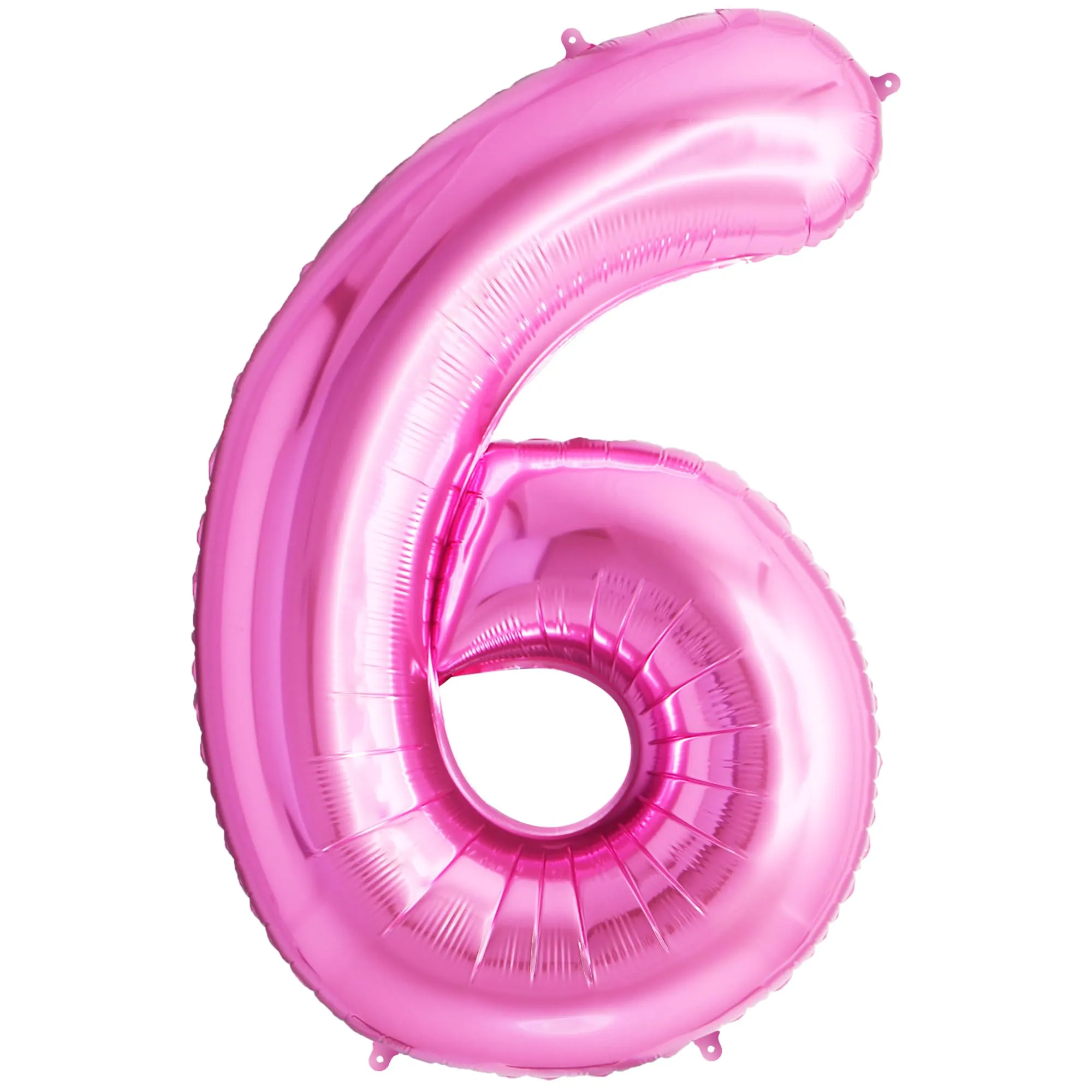 FUNFEST Palloncino Numero 6 Rosa 100cm – Decorazione Compleanno Ragazza – Elio o Aria - immagine 1