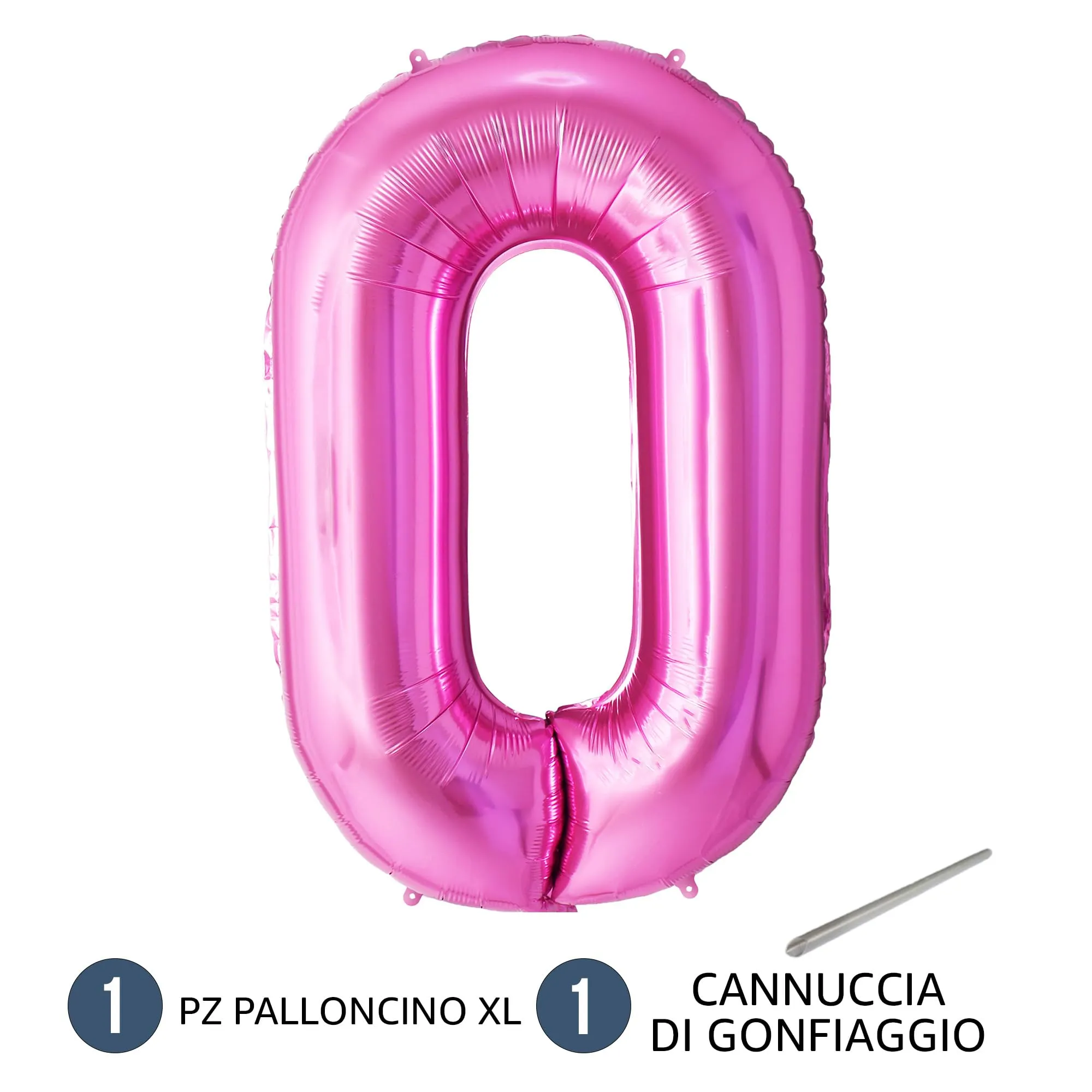 FUNFEST Palloncino Numero 0 Oro Rosa/Pink 100cm - immagine 7