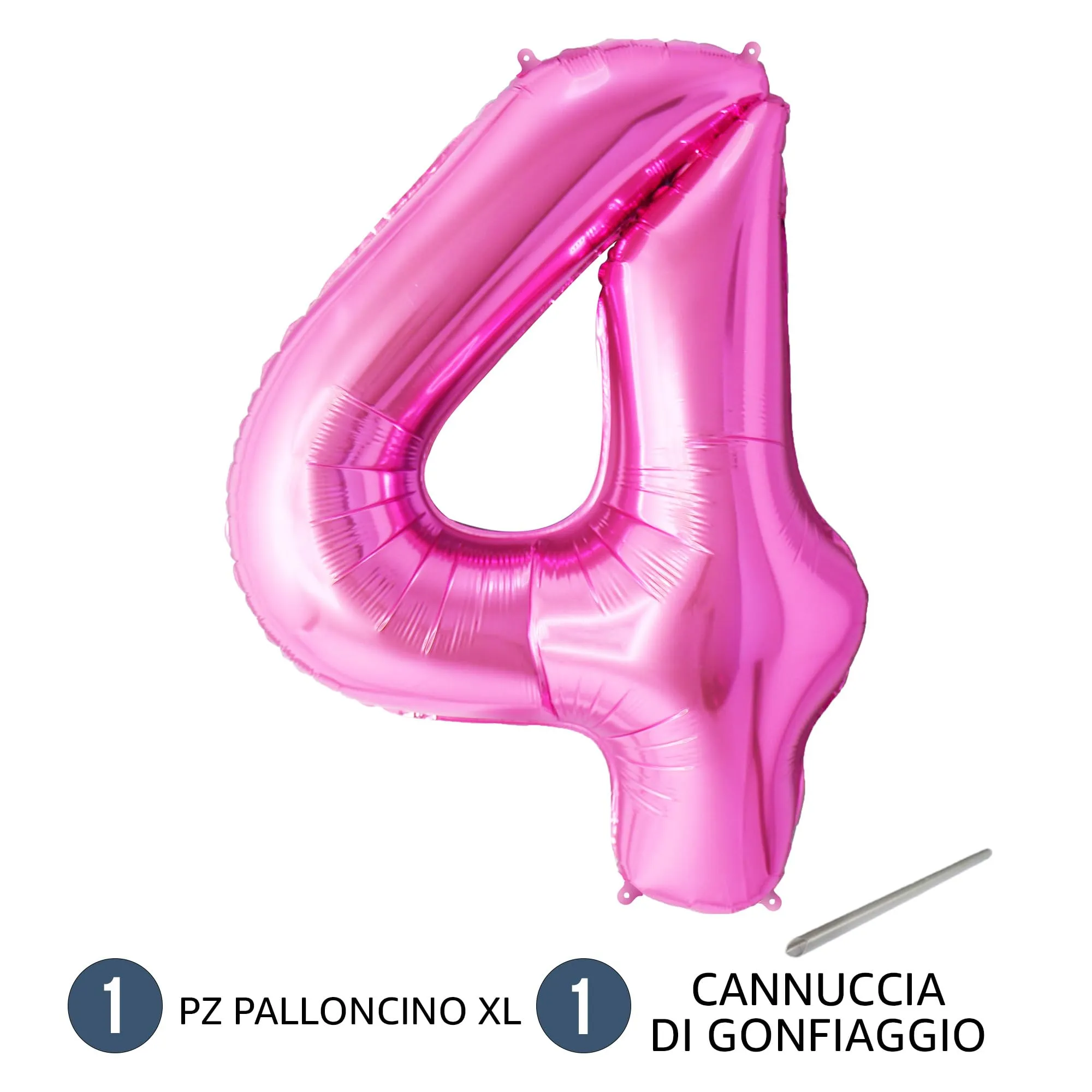 FUNFEST Palloncino Numero 4 Oro Rosa/Pink 100cm - immagine 7