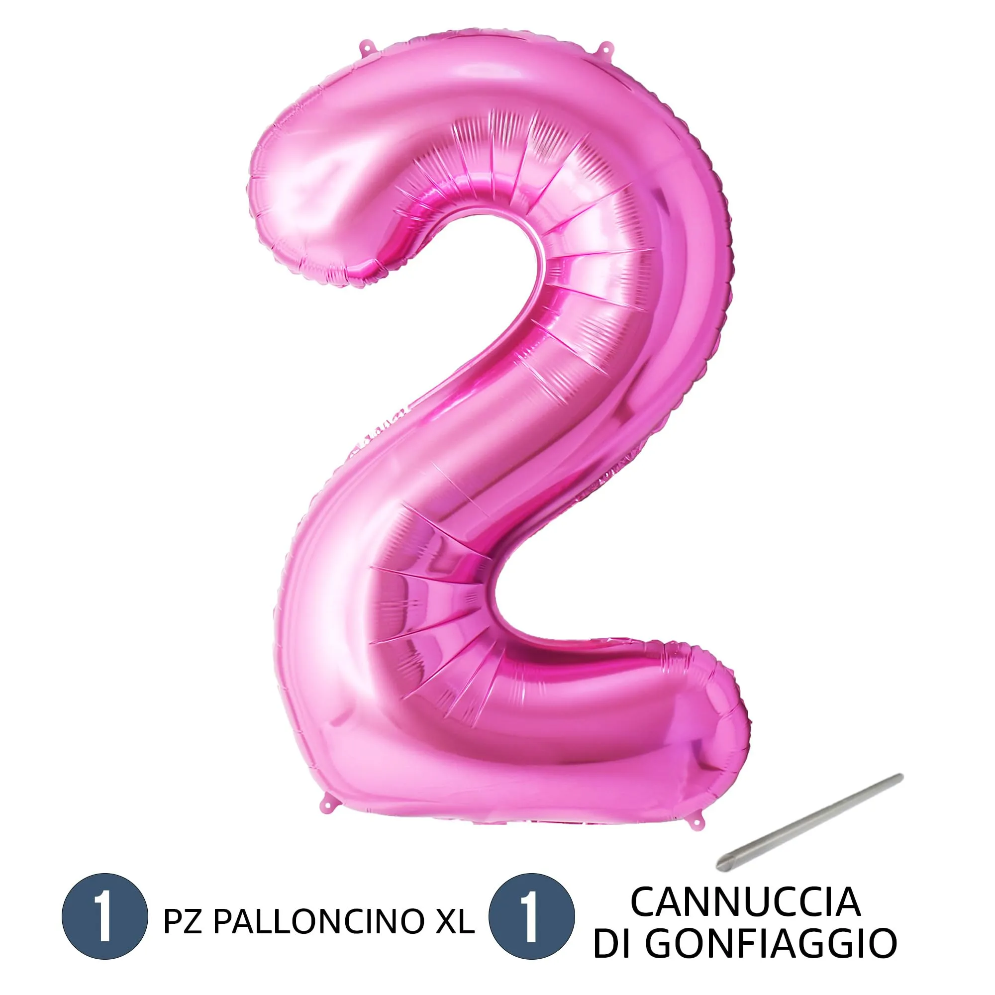 FUNFEST Palloncino Numero 2 Oro Rosa/Pink 100cm - immagine 7