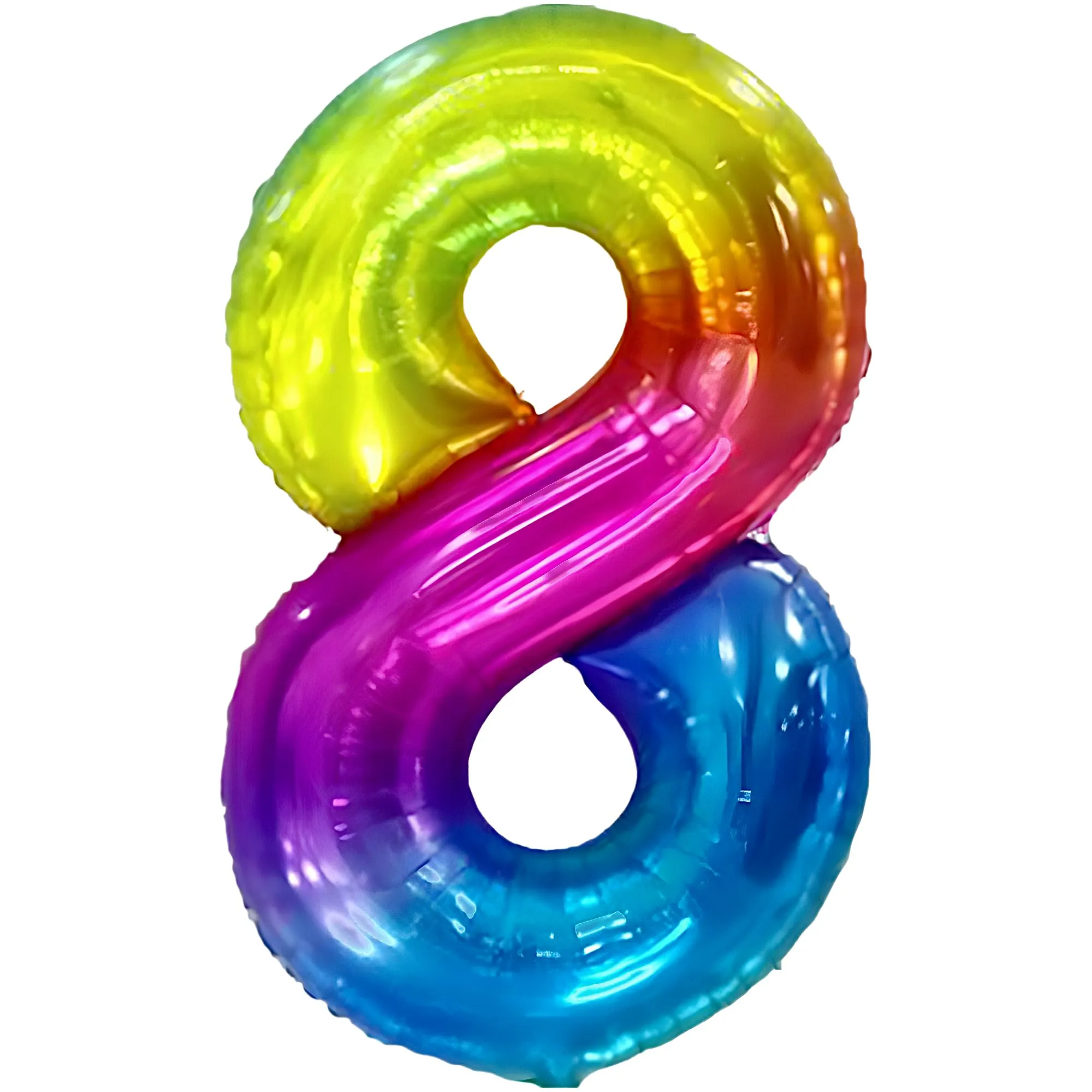 FUNFEST Palloncino Numero 8 Arcobaleno 100cm – Decorazione Compleanno Gigante – Elio o Aria - immagine 1